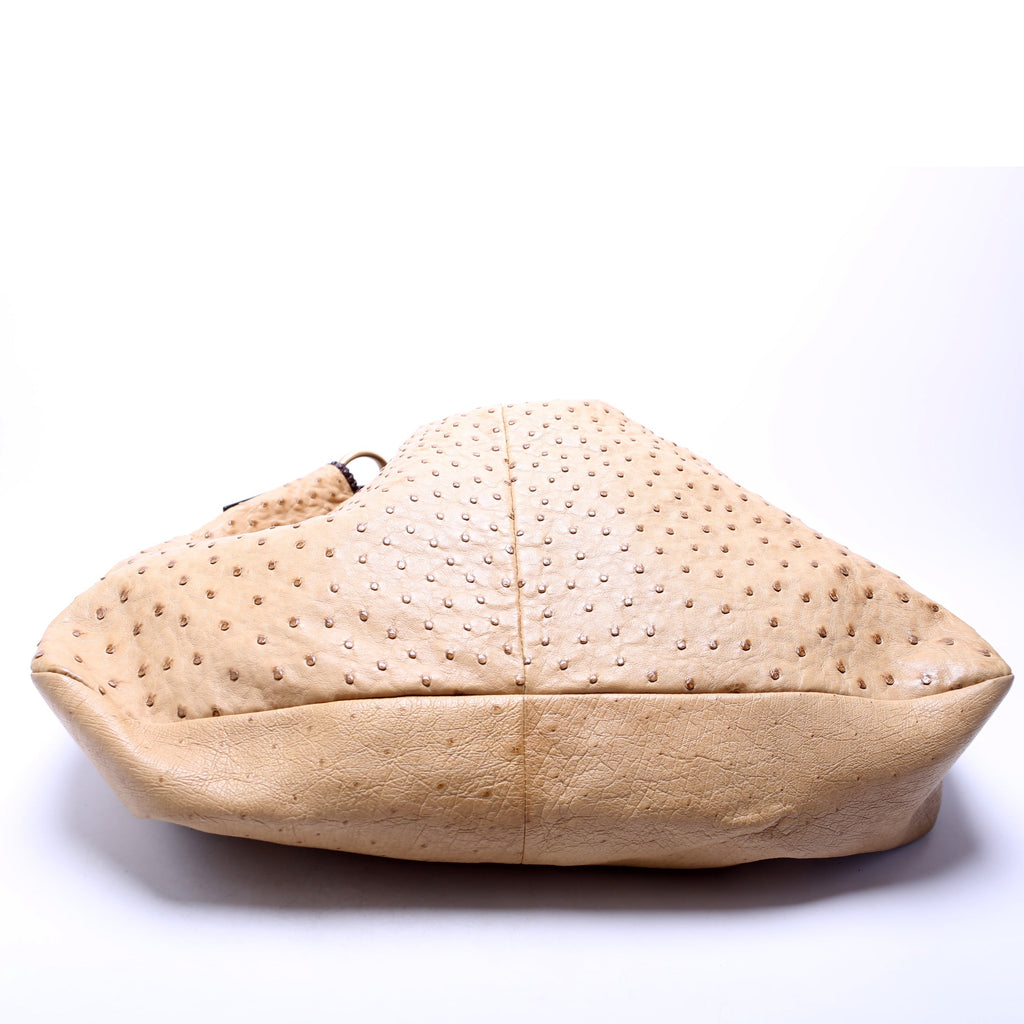 114900 Ostrich Horsebit Hobo Tan