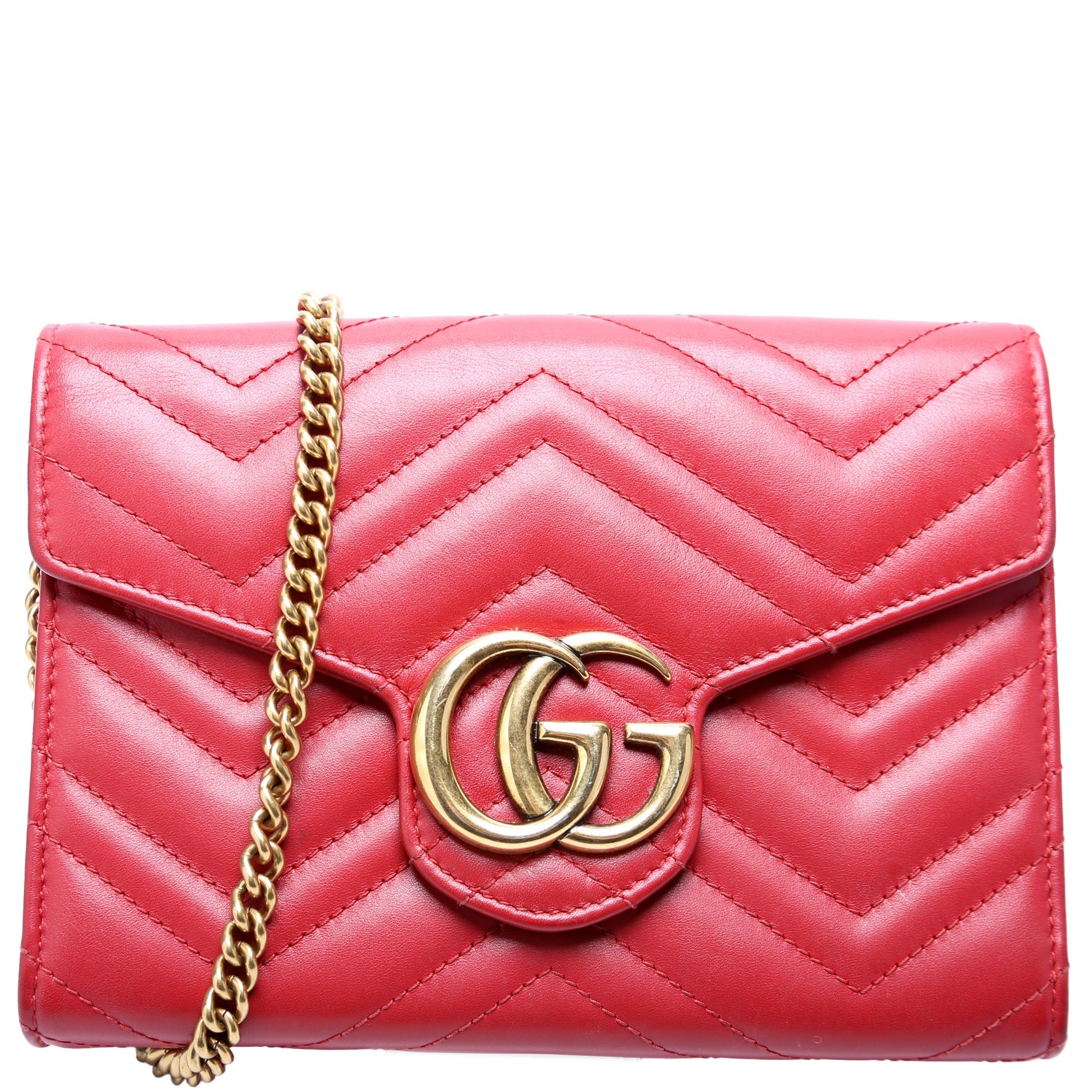 474575 Marmont Chain Wallet Red