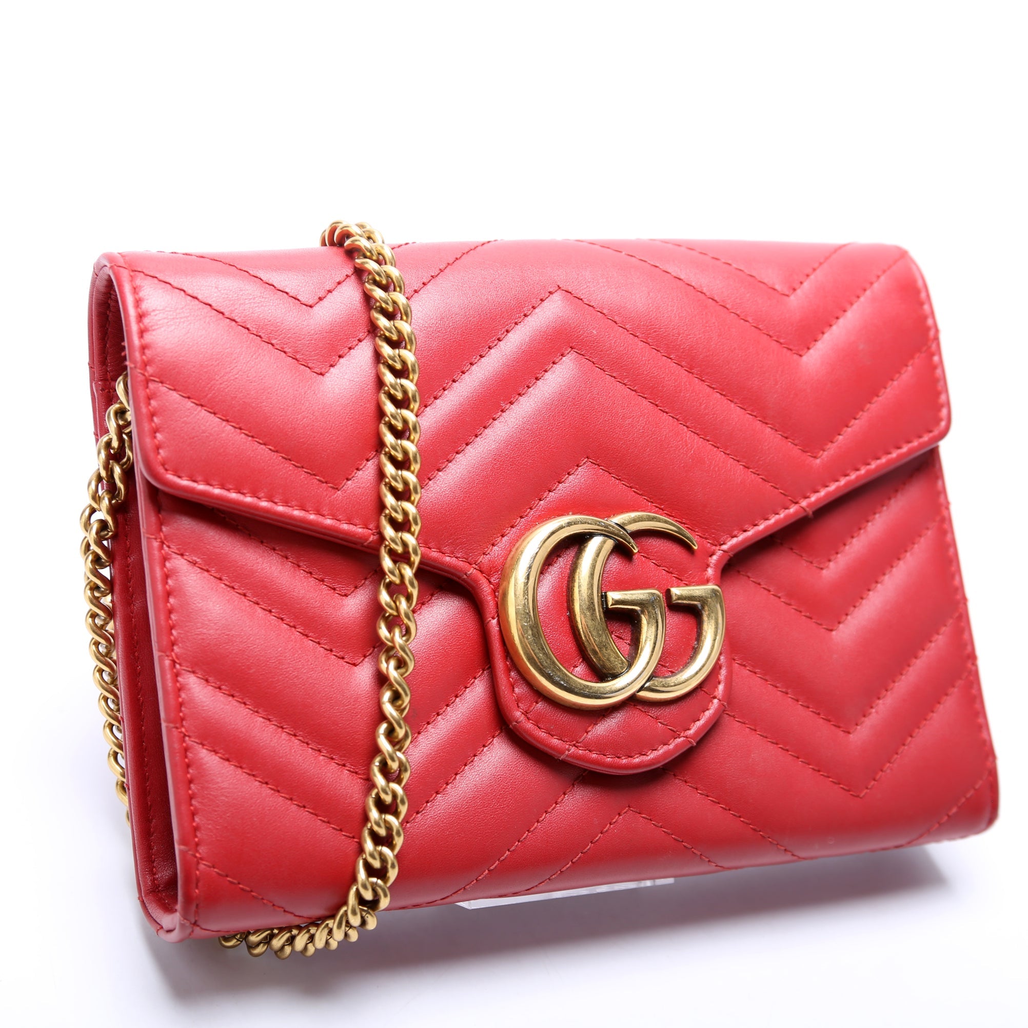 474575 Marmont Chain Wallet Red