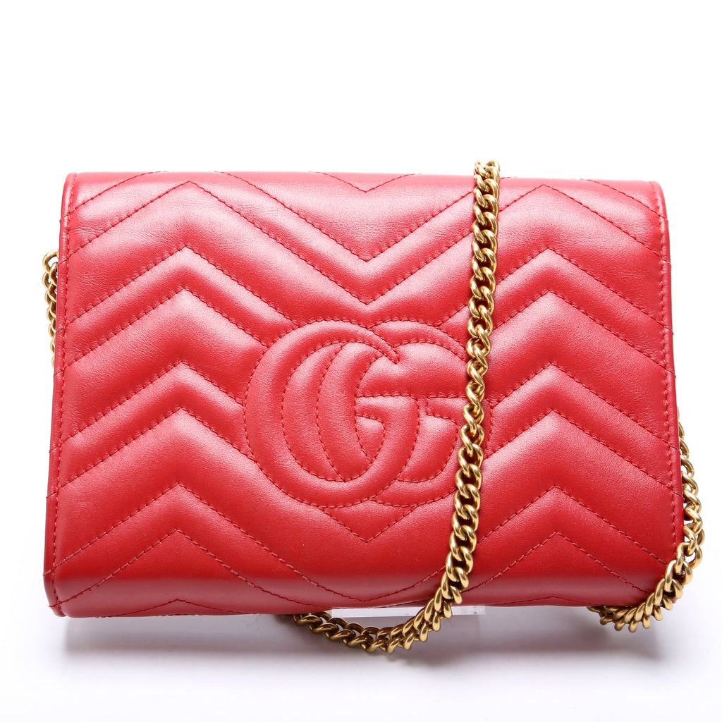 474575 Marmont Chain Wallet Red