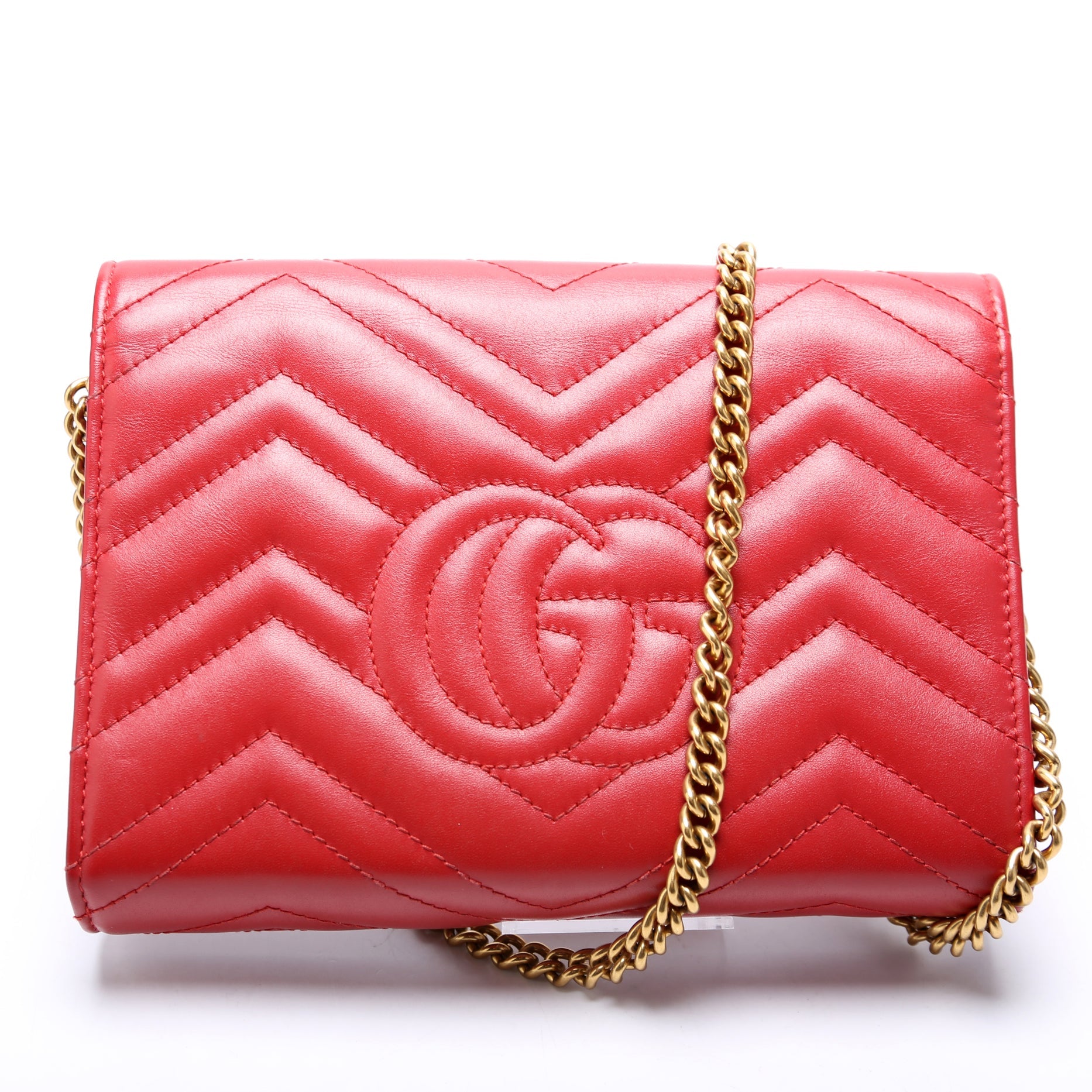 474575 Marmont Chain Wallet Red