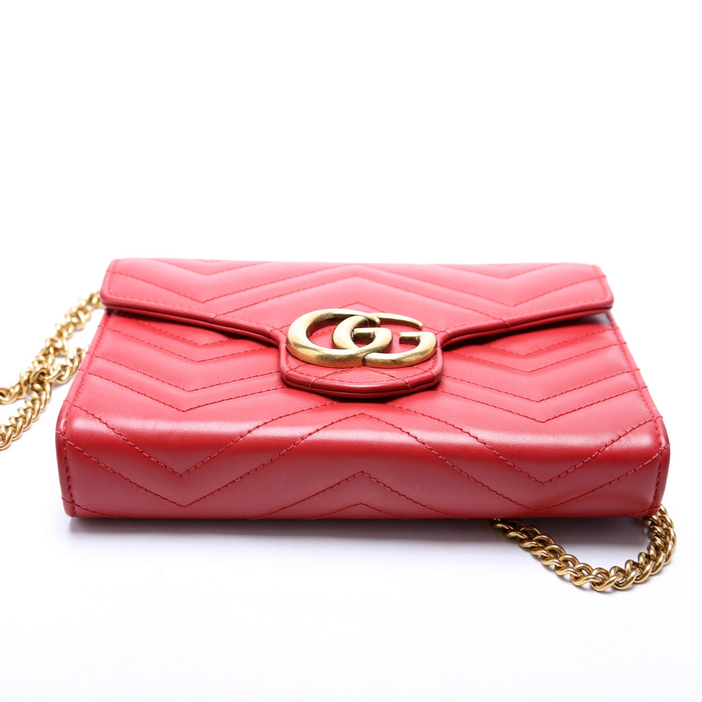 474575 Marmont Chain Wallet Red
