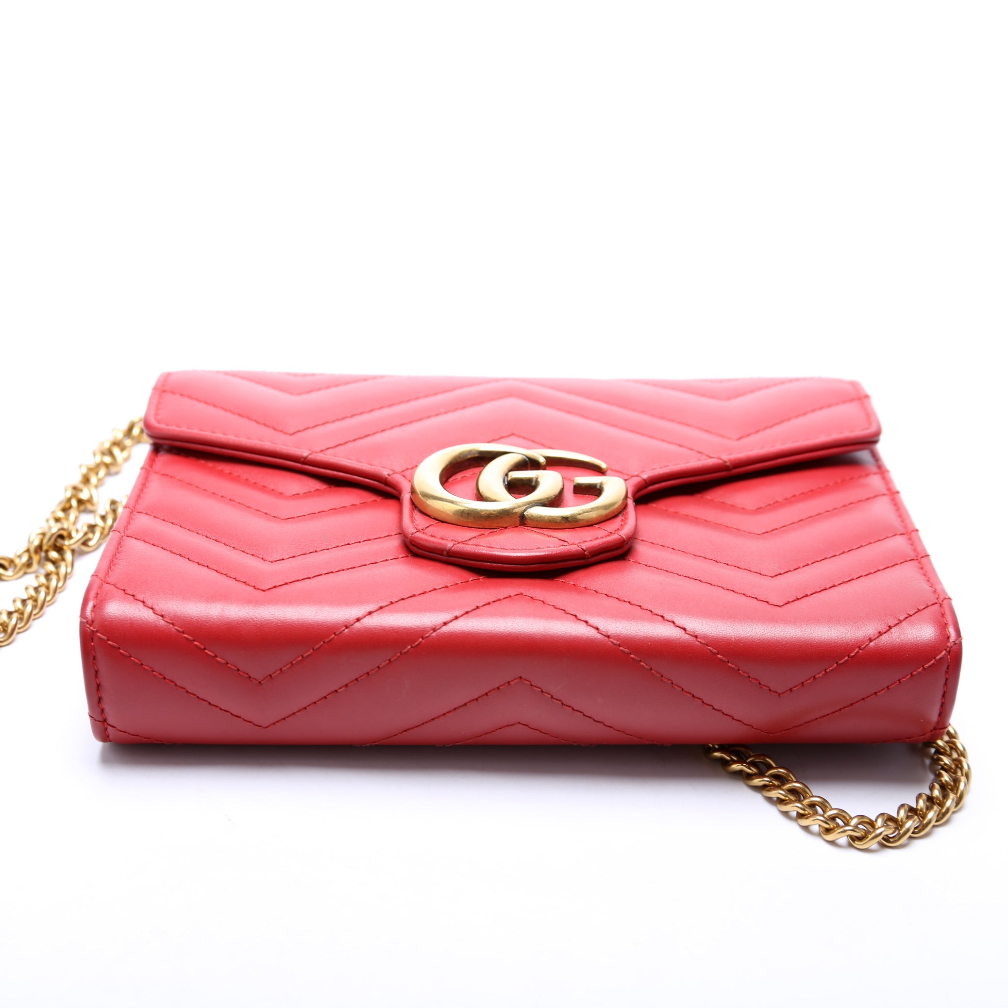 474575 Marmont Chain Wallet Red