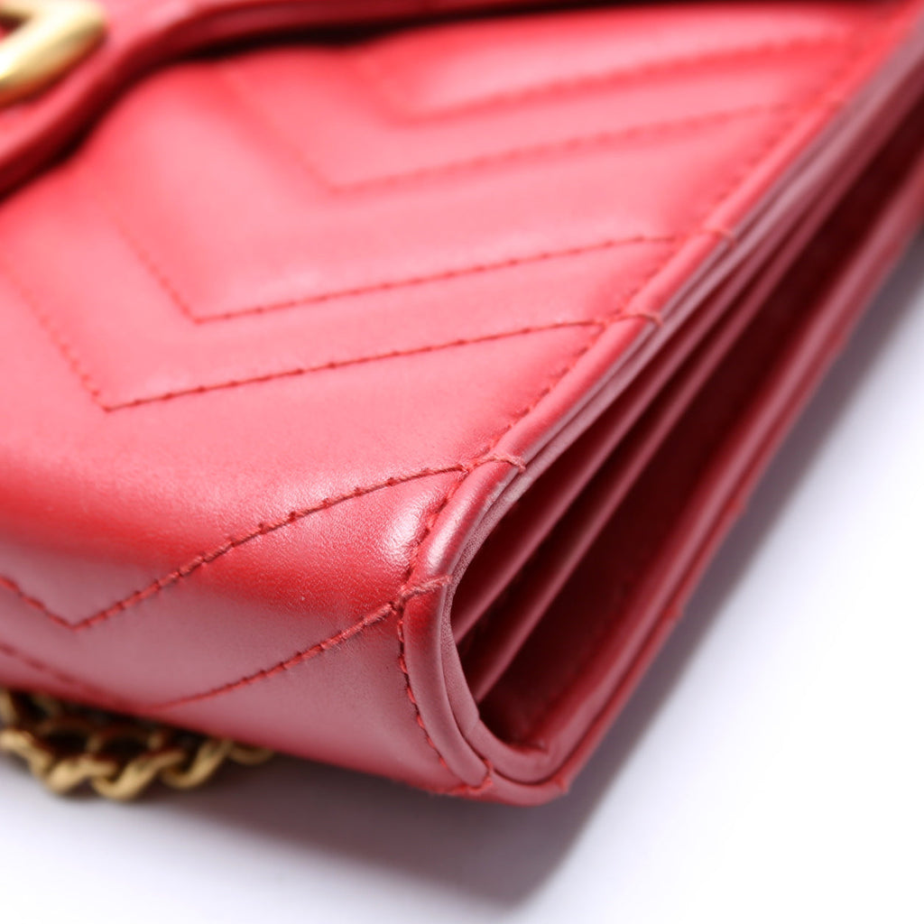 474575 Marmont Chain Wallet Red
