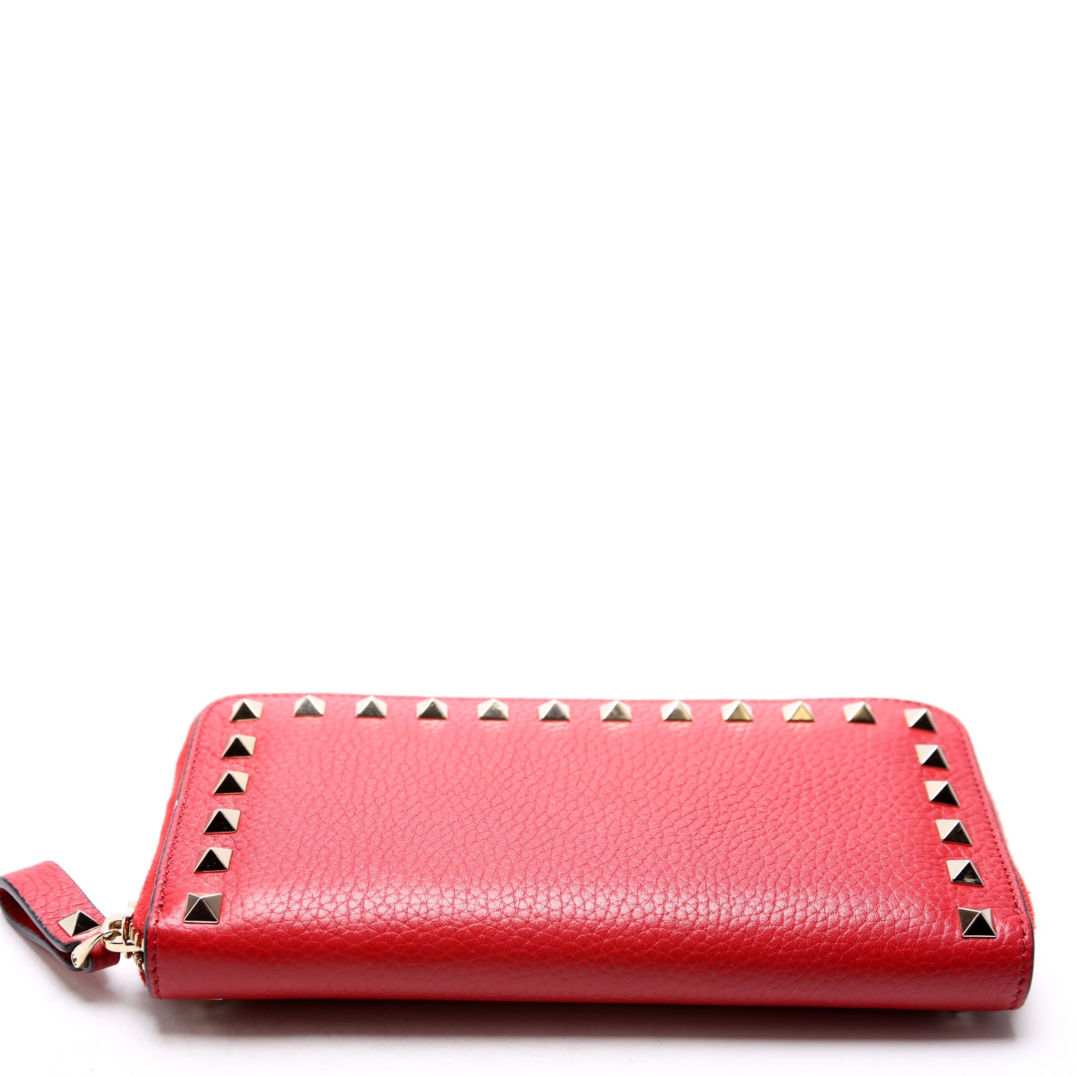 Rockstud Zip Around Wallet Red