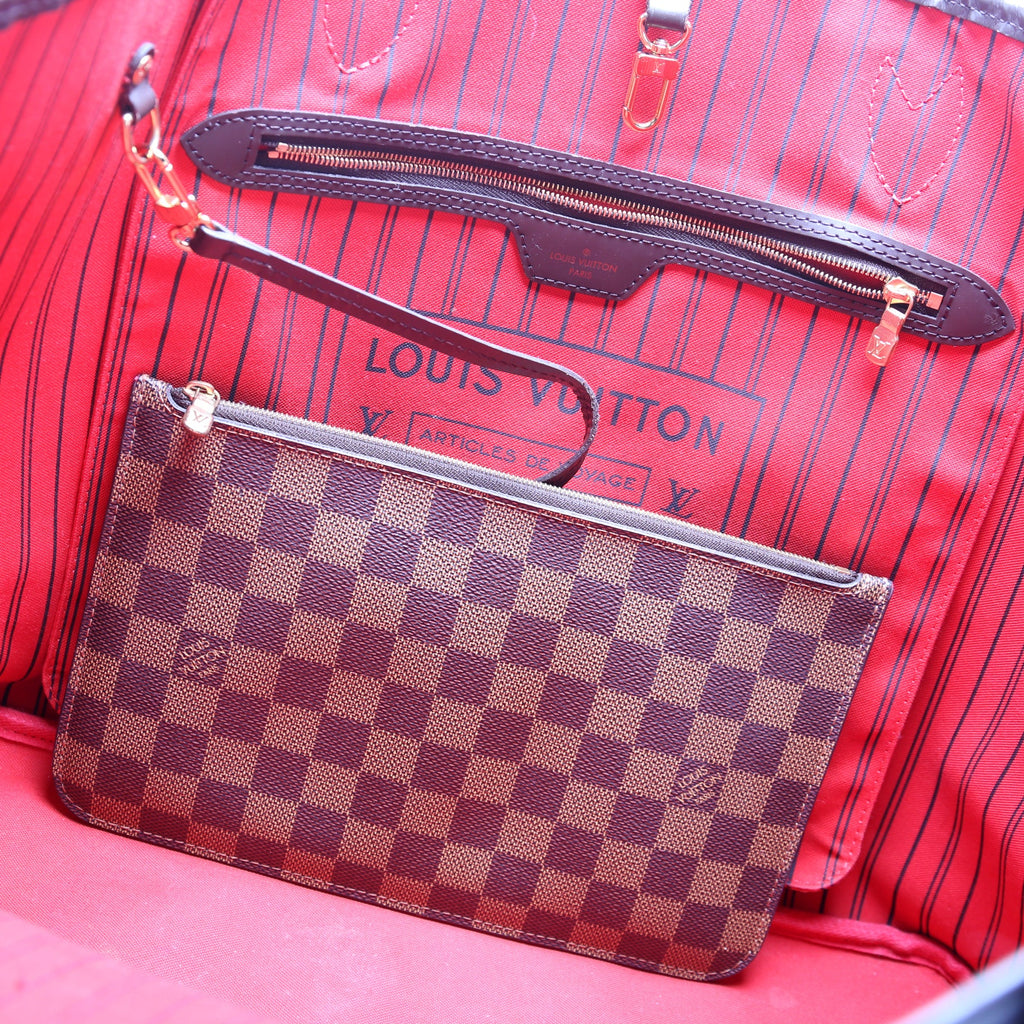 Neverfull W/Wallet GM Damier Ebene Red