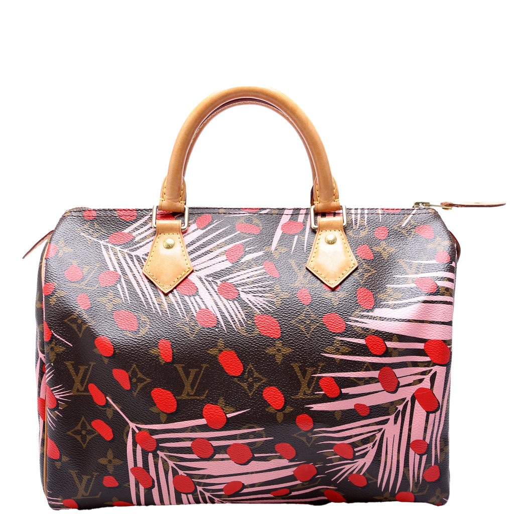 Speedy 30 Jungle Dots Monogram Pink