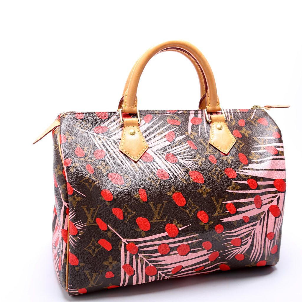 Speedy 30 Jungle Dots Monogram Pink