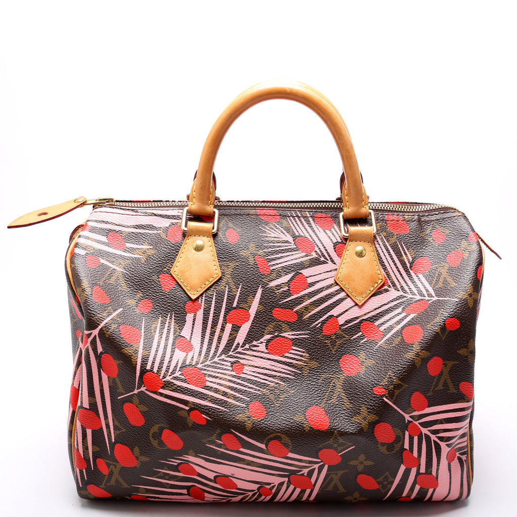 Speedy 30 Jungle Dots Monogram Pink