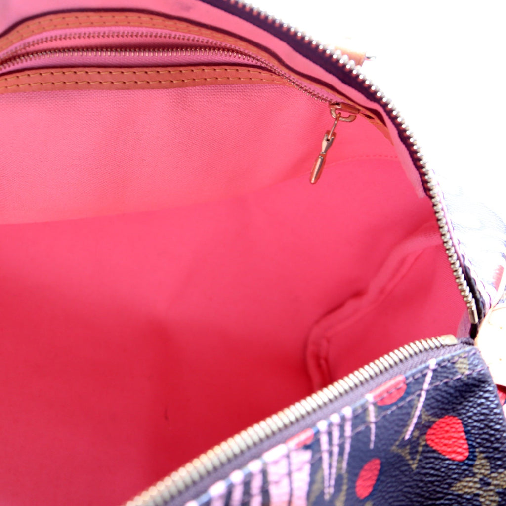 Speedy 30 Jungle Dots Monogram Pink