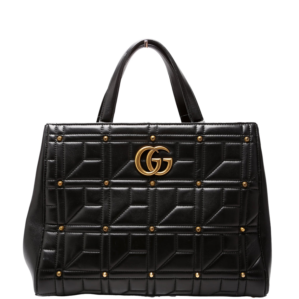 443505 Marmont Studded Top Handle Black