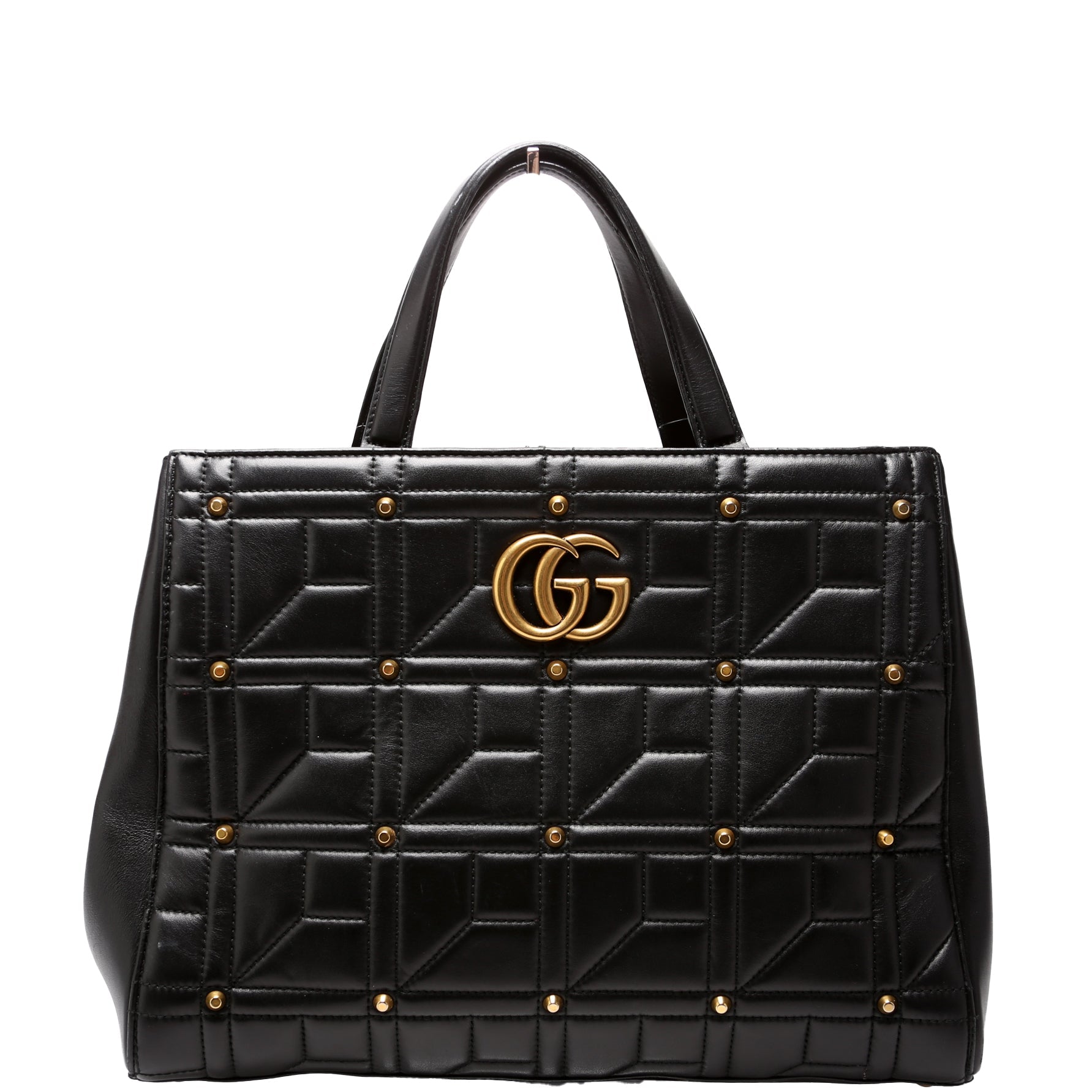 443505 Marmont Studded Top Handle Black