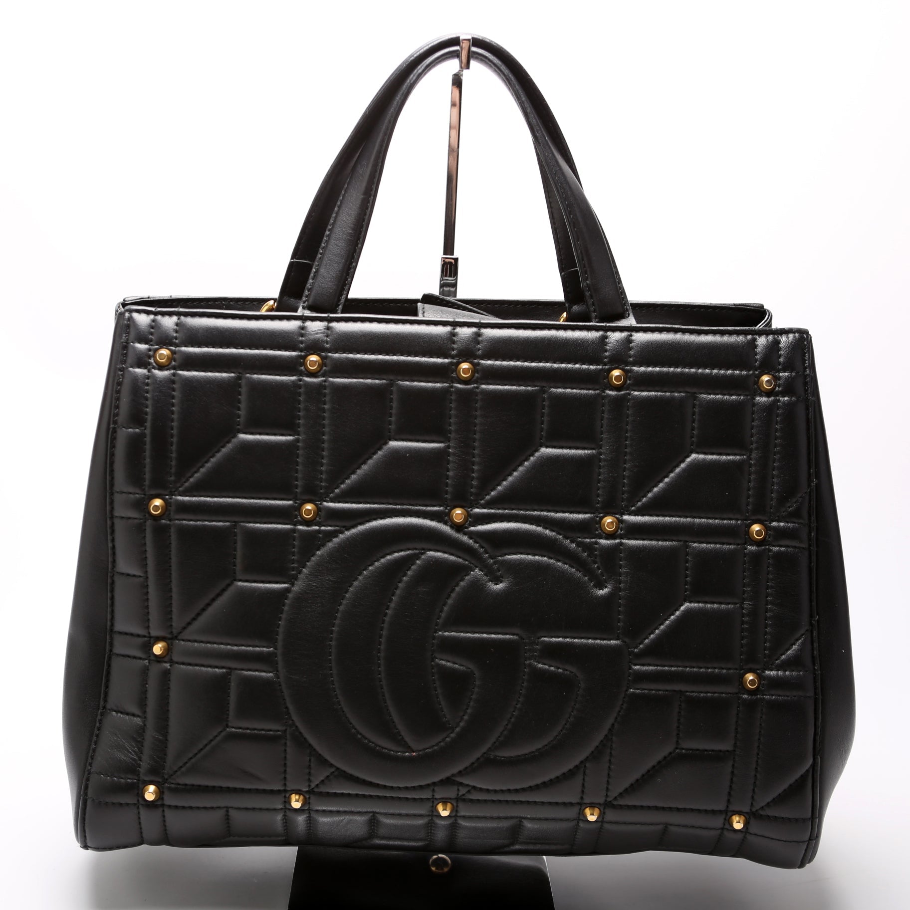 443505 Marmont Studded Top Handle Black