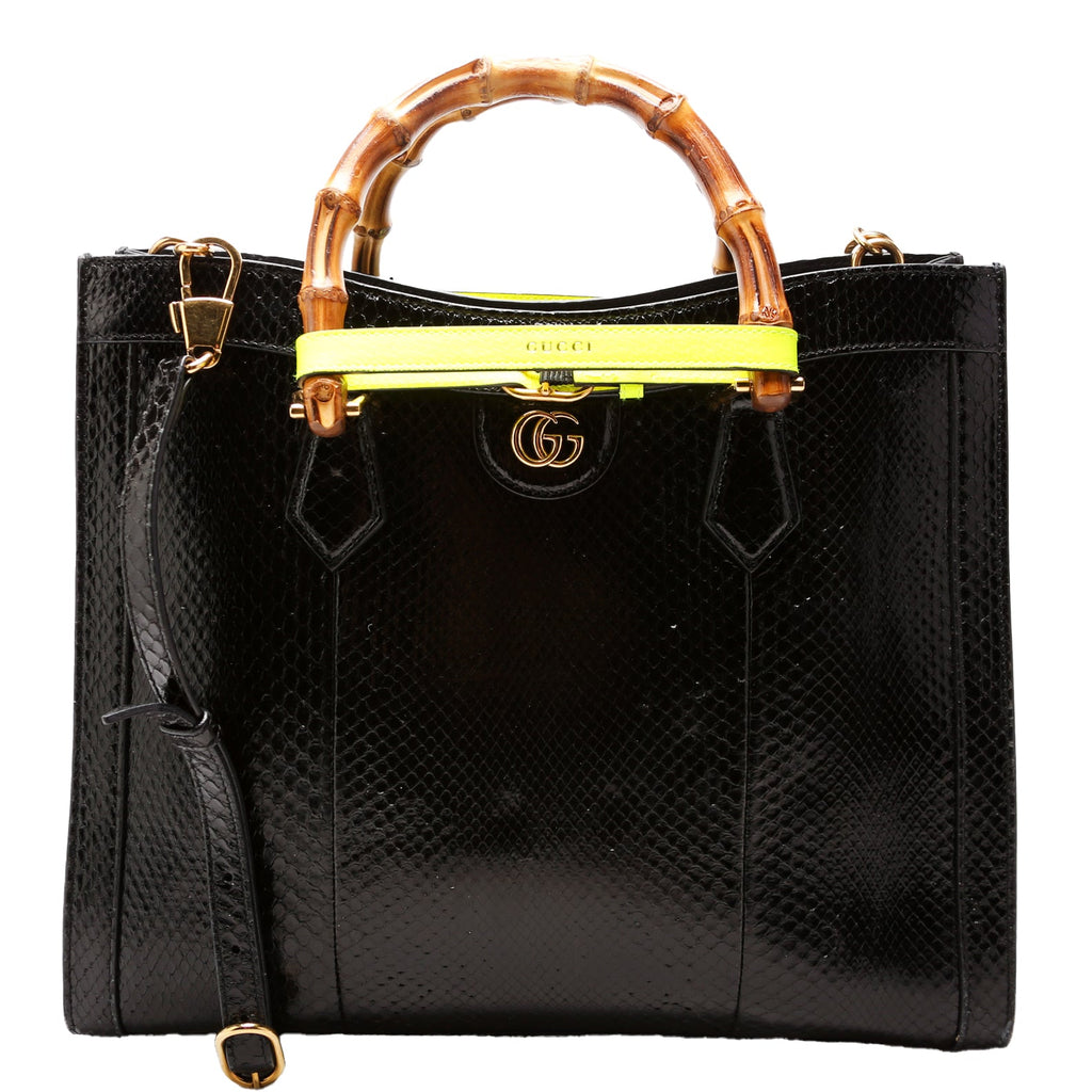 655658 Diana Python Medium Tote Black