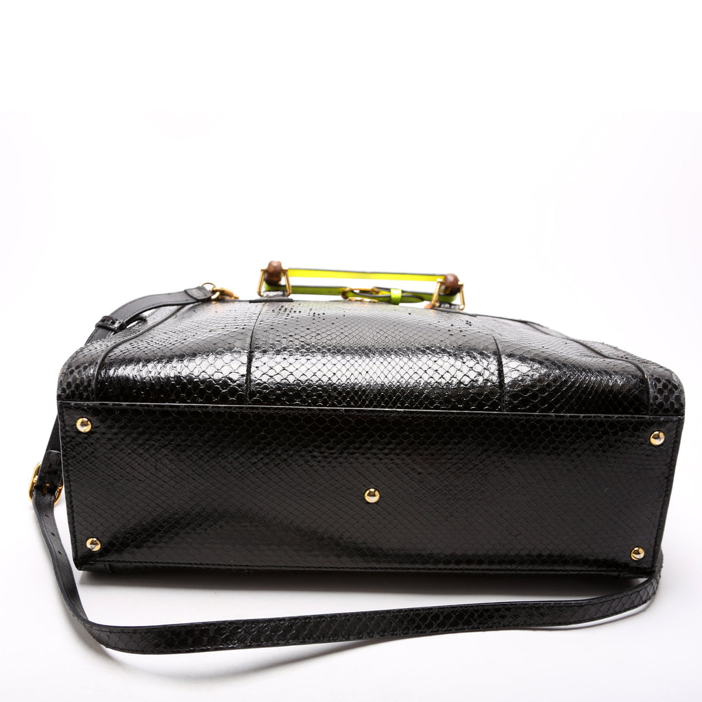 655658 Diana Python Medium Tote Black