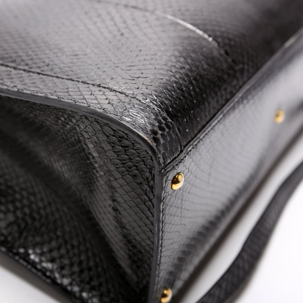655658 Diana Python Medium Tote Black