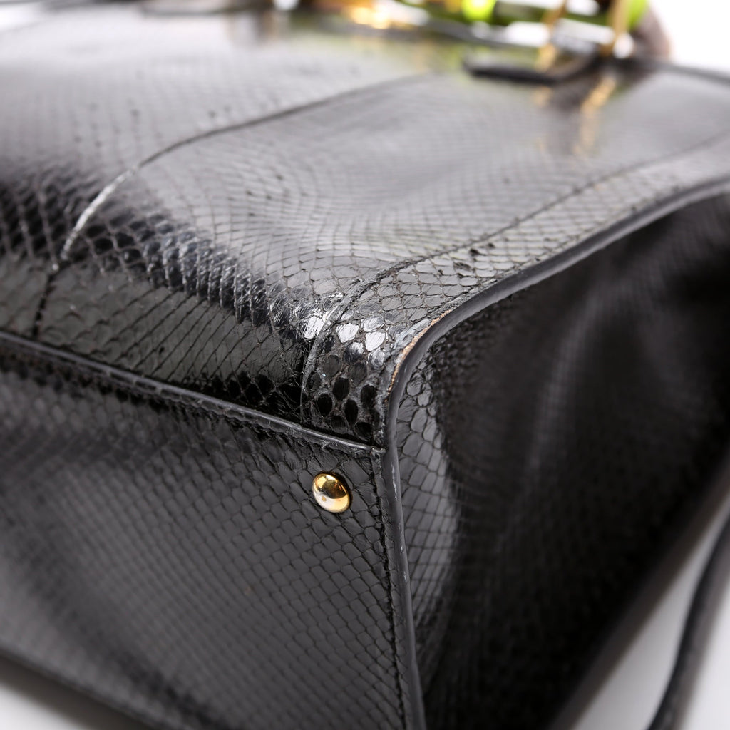 655658 Diana Python Medium Tote Black