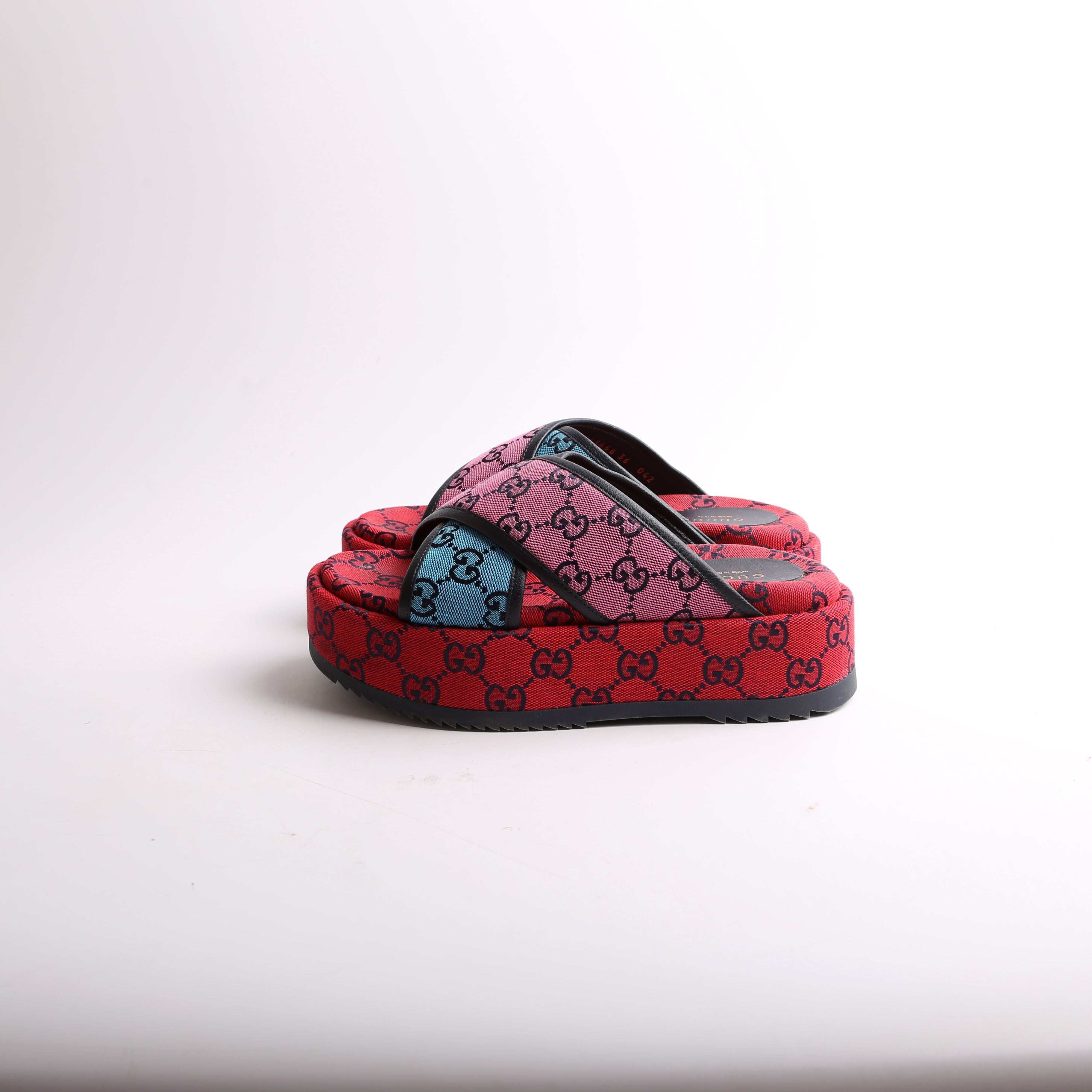 Gucci GG Canvas Platform Slides Size 36.5