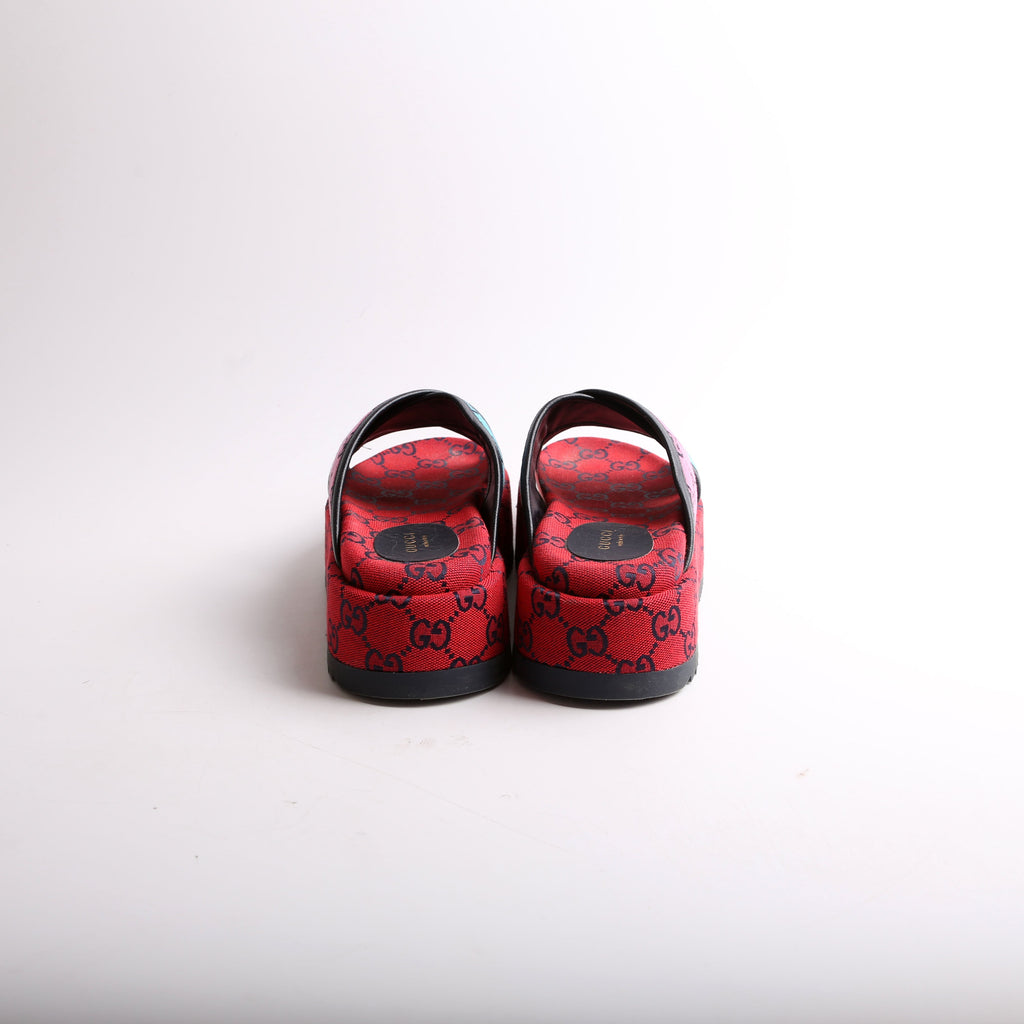 Gucci GG Canvas Platform Slides Size 36.5