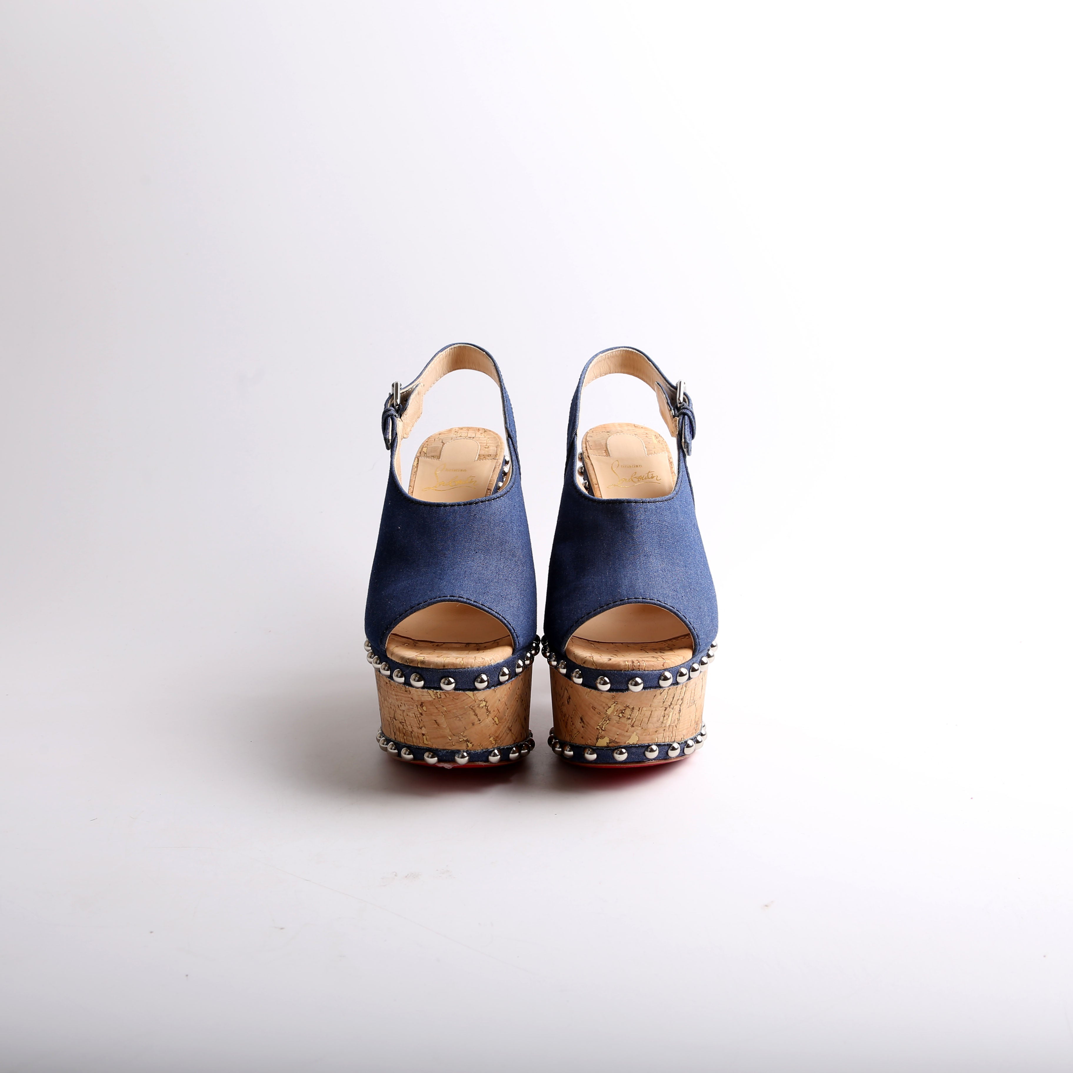 Denim Super Joan Platform Wedges Size 39