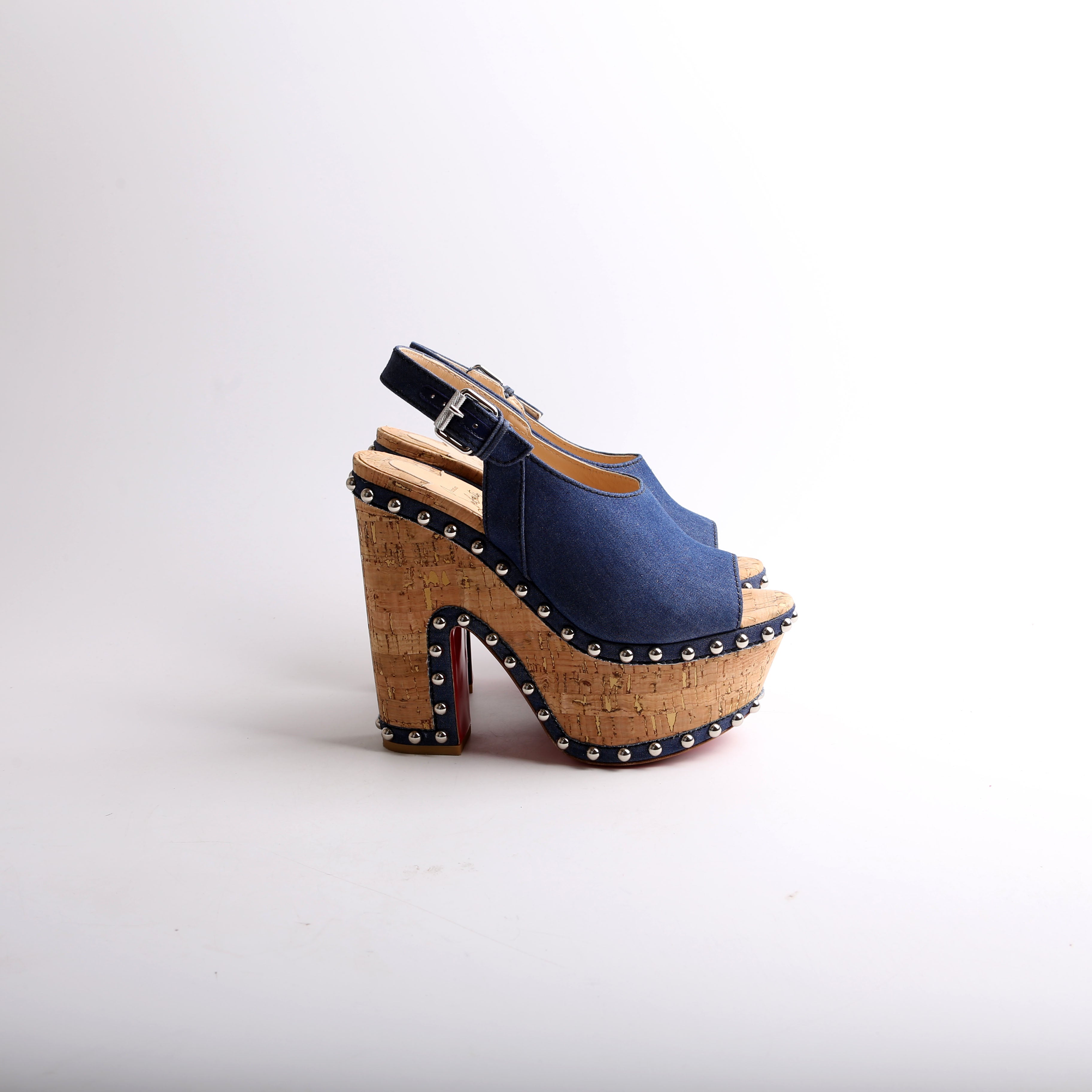 Denim Super Joan Platform Wedges Size 39