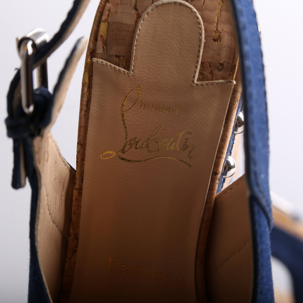 Denim Super Joan Platform Wedges Size 39