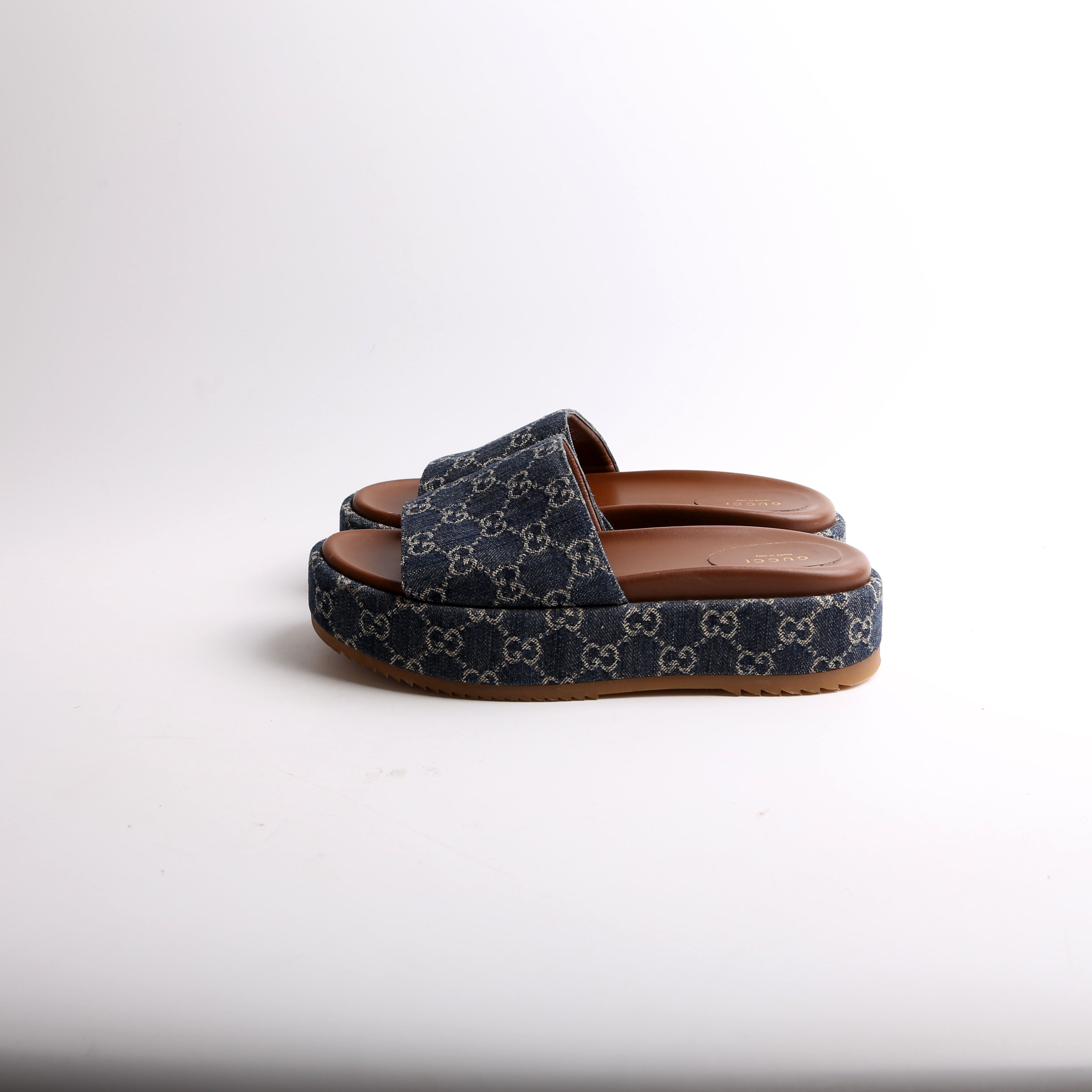 Gucci GG Canvas Platform Slides Size 41