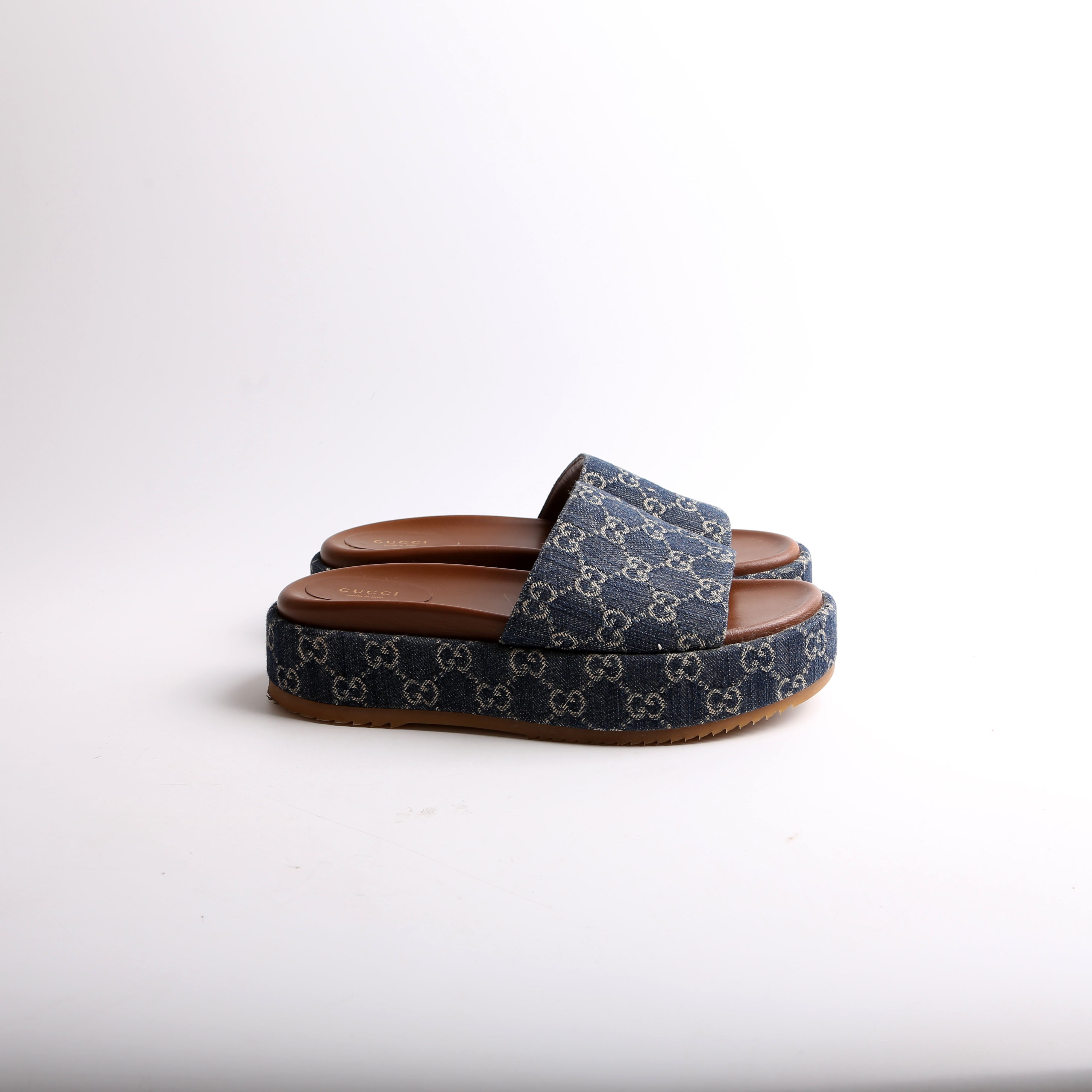 Gucci GG Canvas Platform Slides Size 41