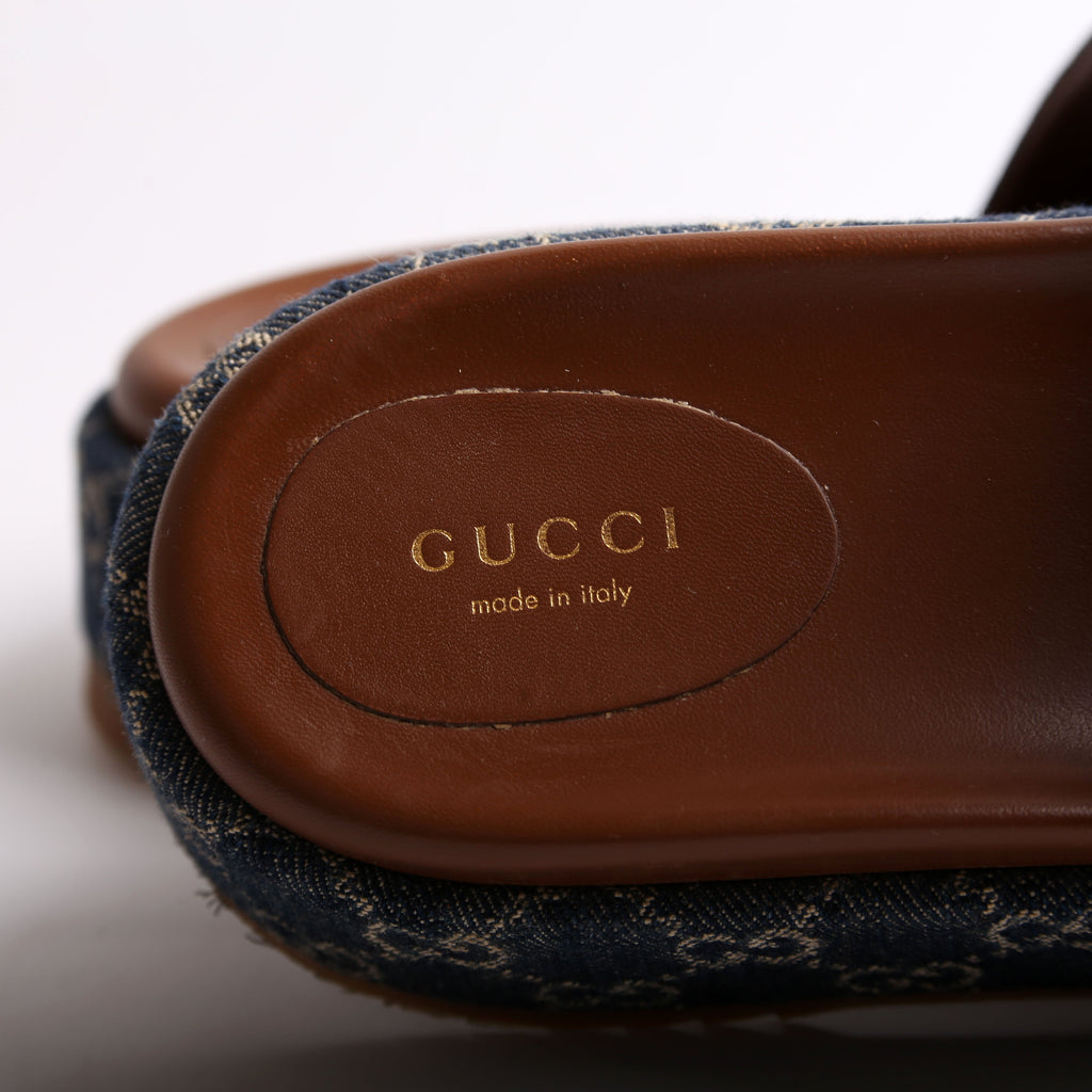 Gucci GG Canvas Platform Slides Size 41