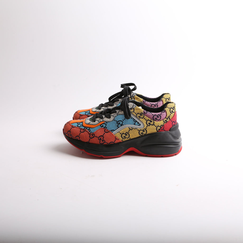 Rhyton Mixed GG Sneakers Size 36