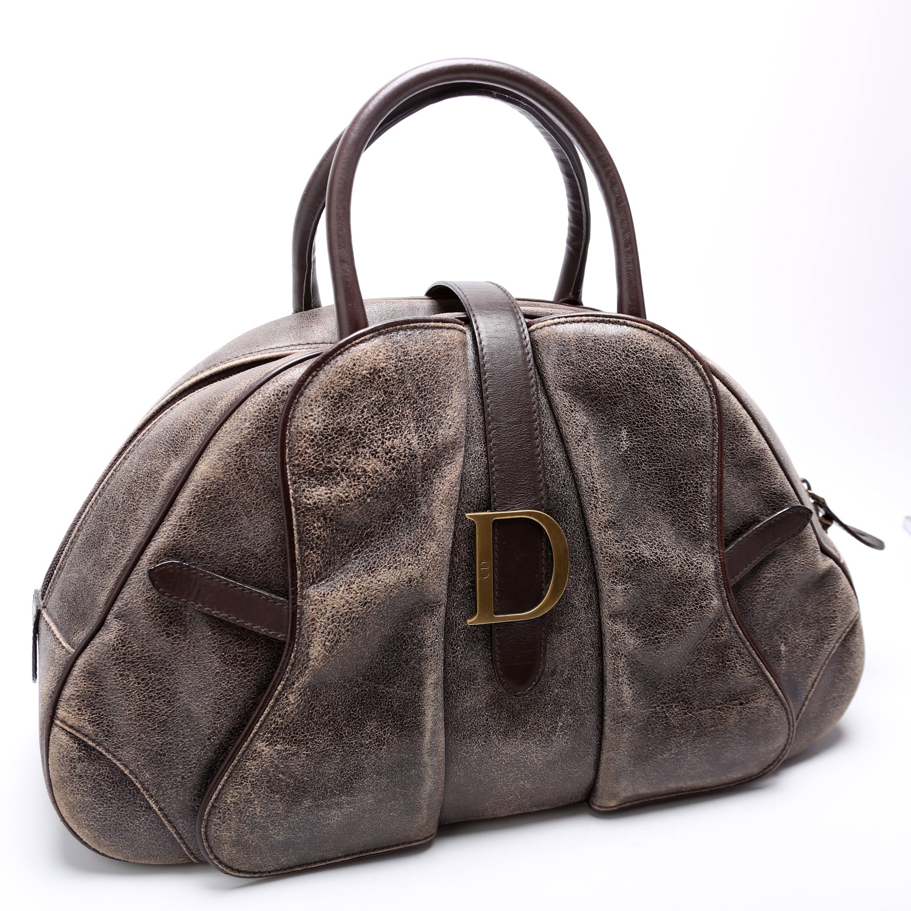 Double Saddle Bowler Aged Leather
