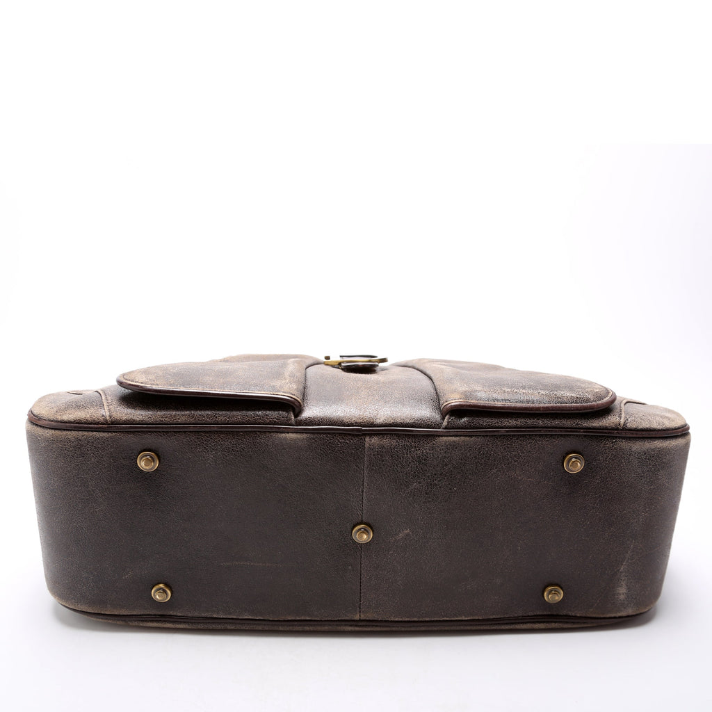 Double Saddle Bowler Aged Leather