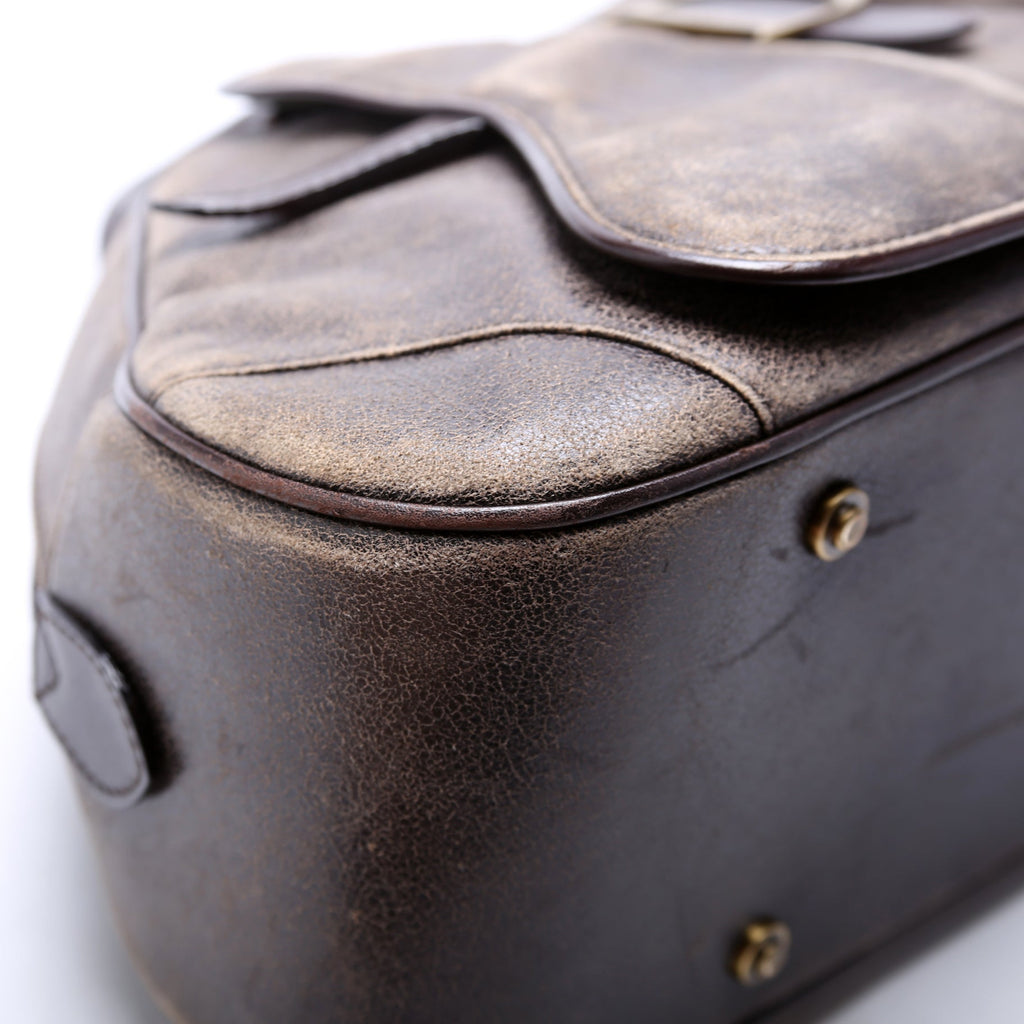Double Saddle Bowler Aged Leather