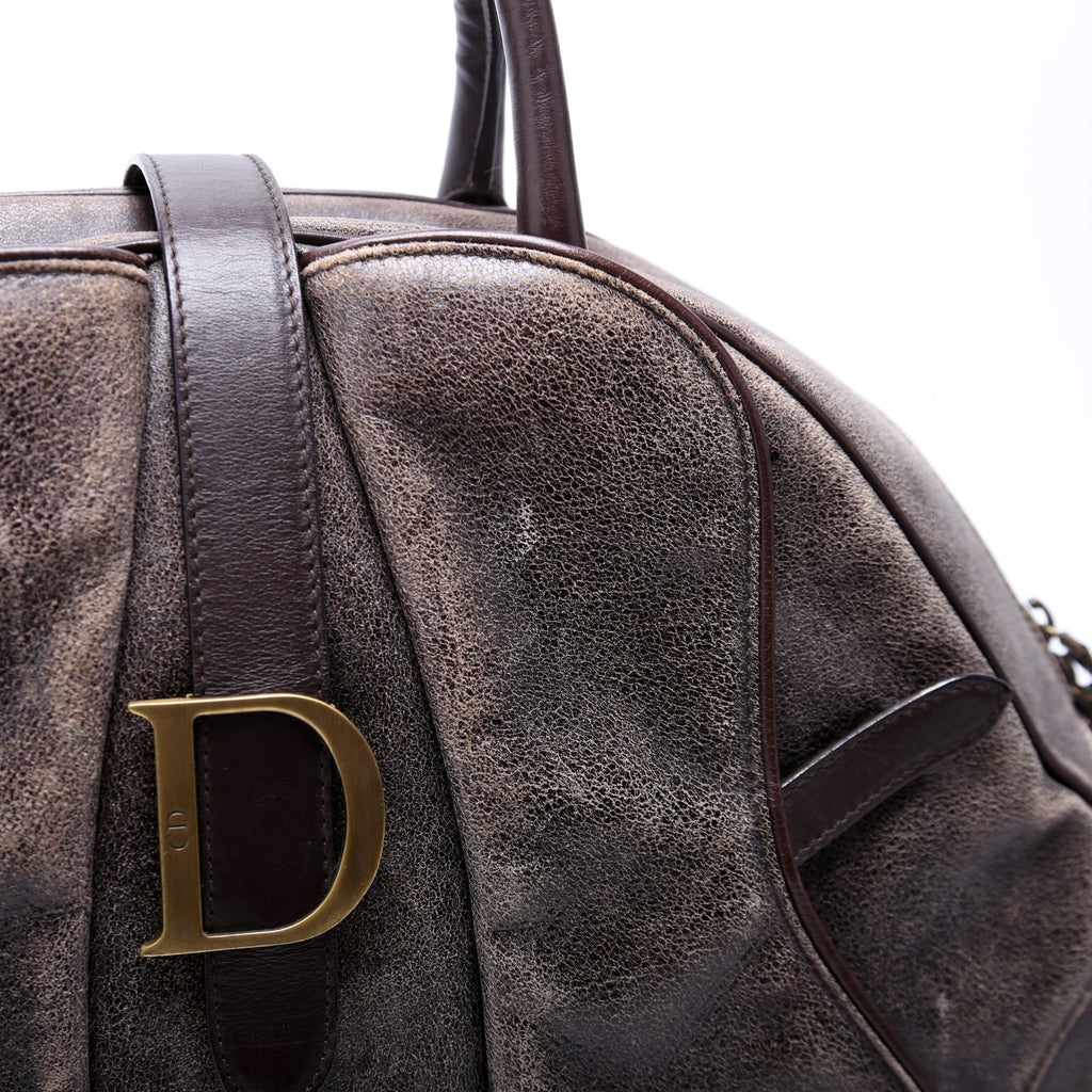 Double Saddle Bowler Aged Leather