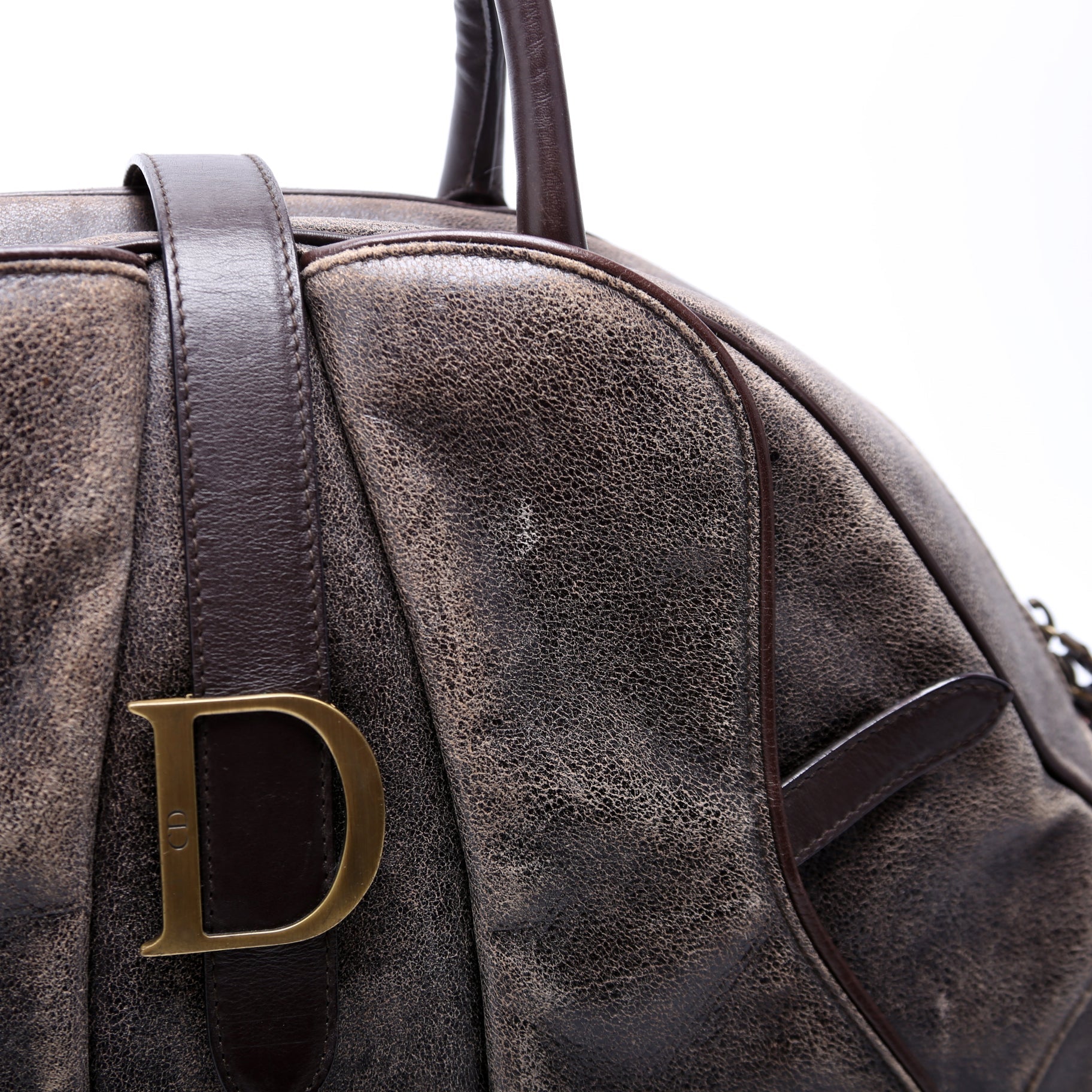 Double Saddle Bowler Aged Leather