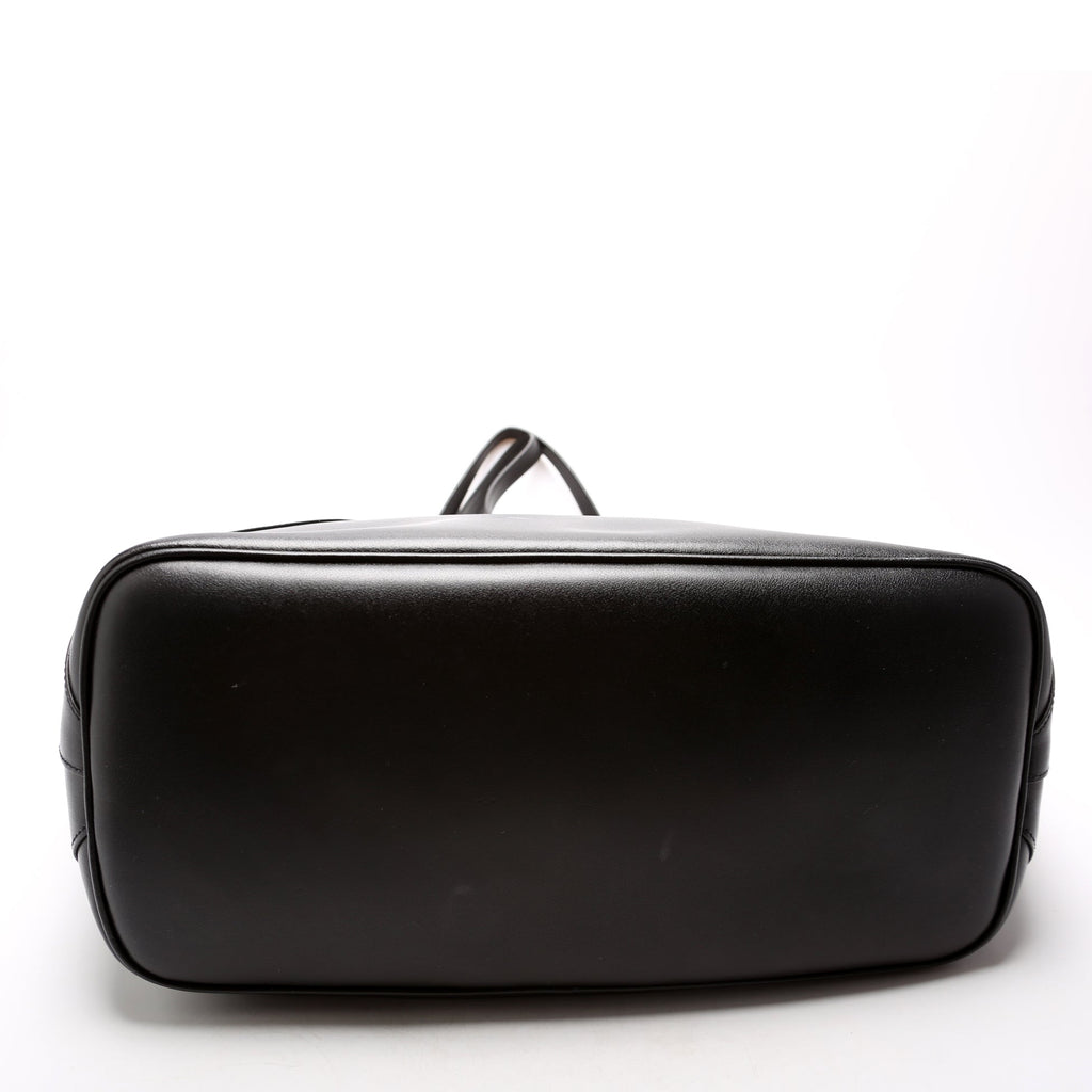 Wing Calfskin Shopping Tote Black