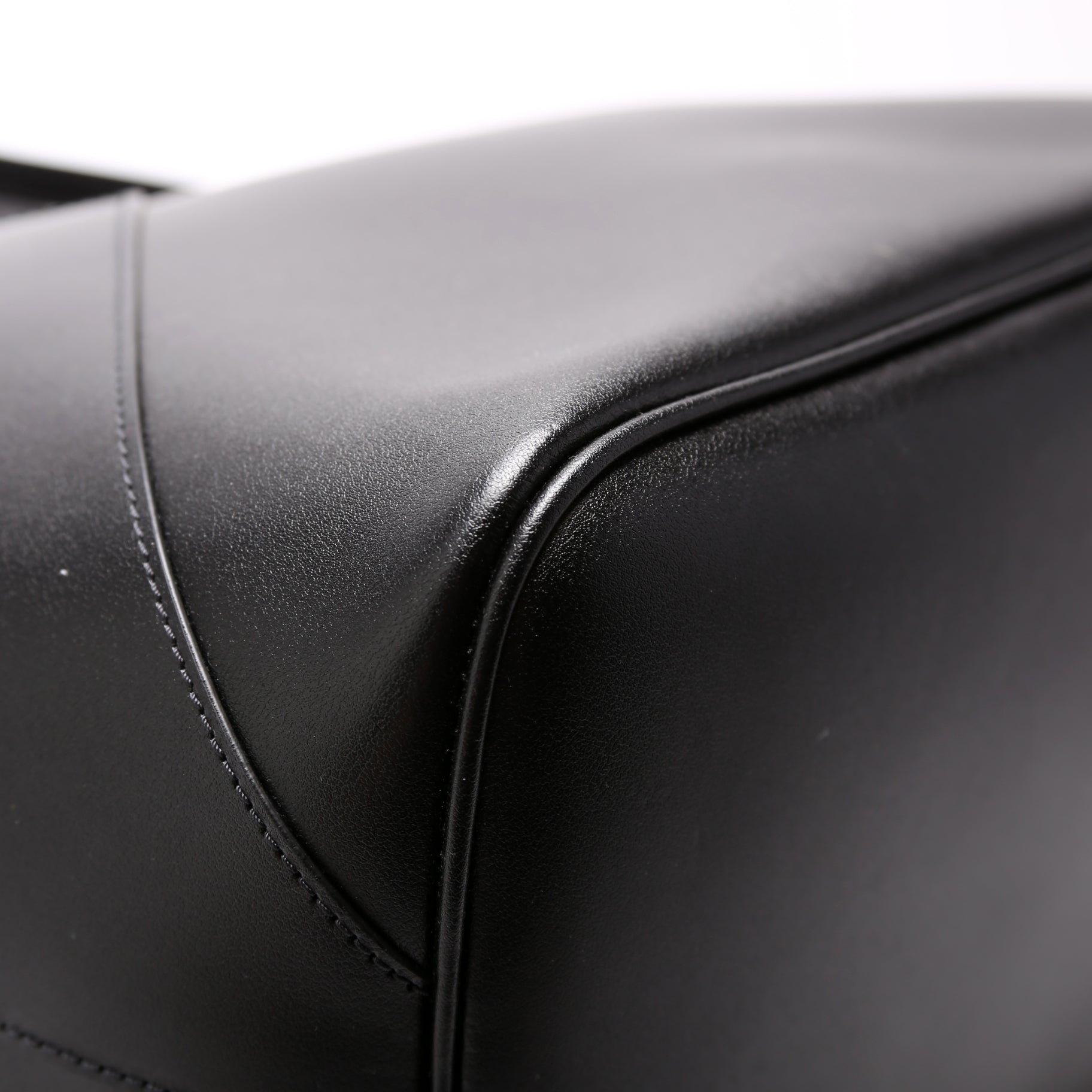 Wing Calfskin Shopping Tote Black