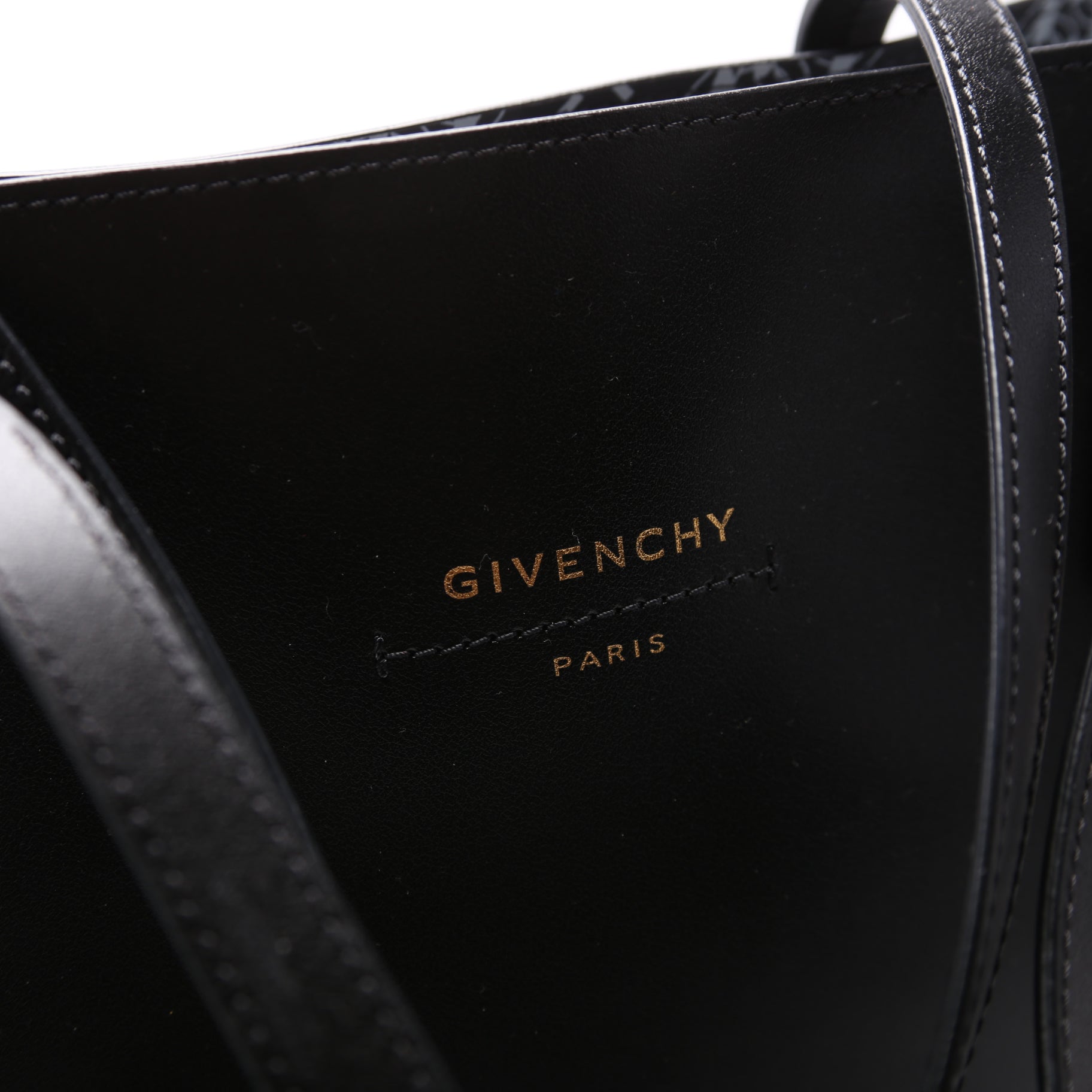Wing Calfskin Shopping Tote Black