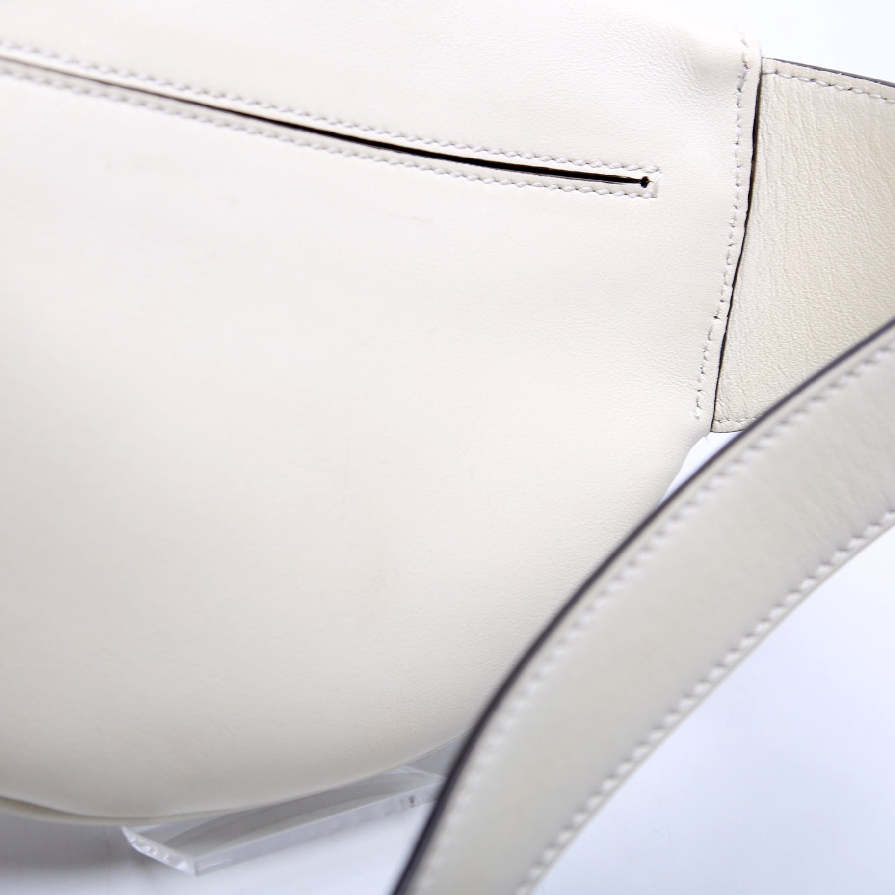 7VA525 Roma Logo Leather Belt Bag White