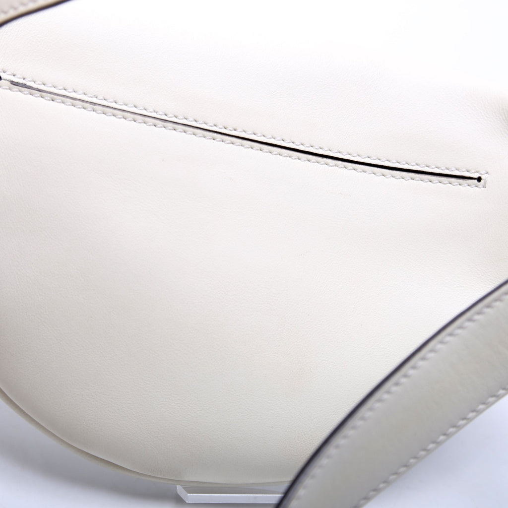 7VA525 Roma Logo Leather Belt Bag White