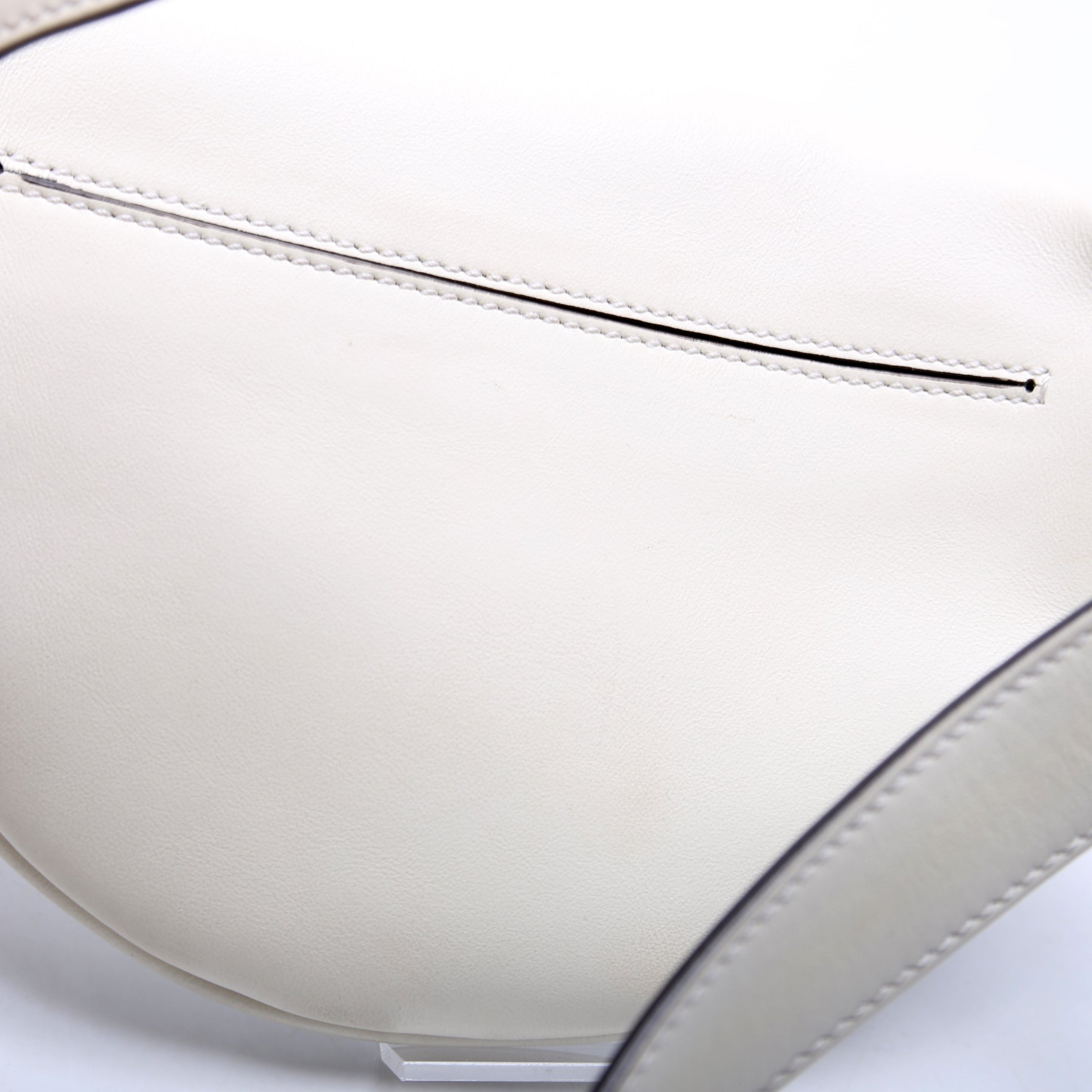 7VA525 Roma Logo Leather Belt Bag White