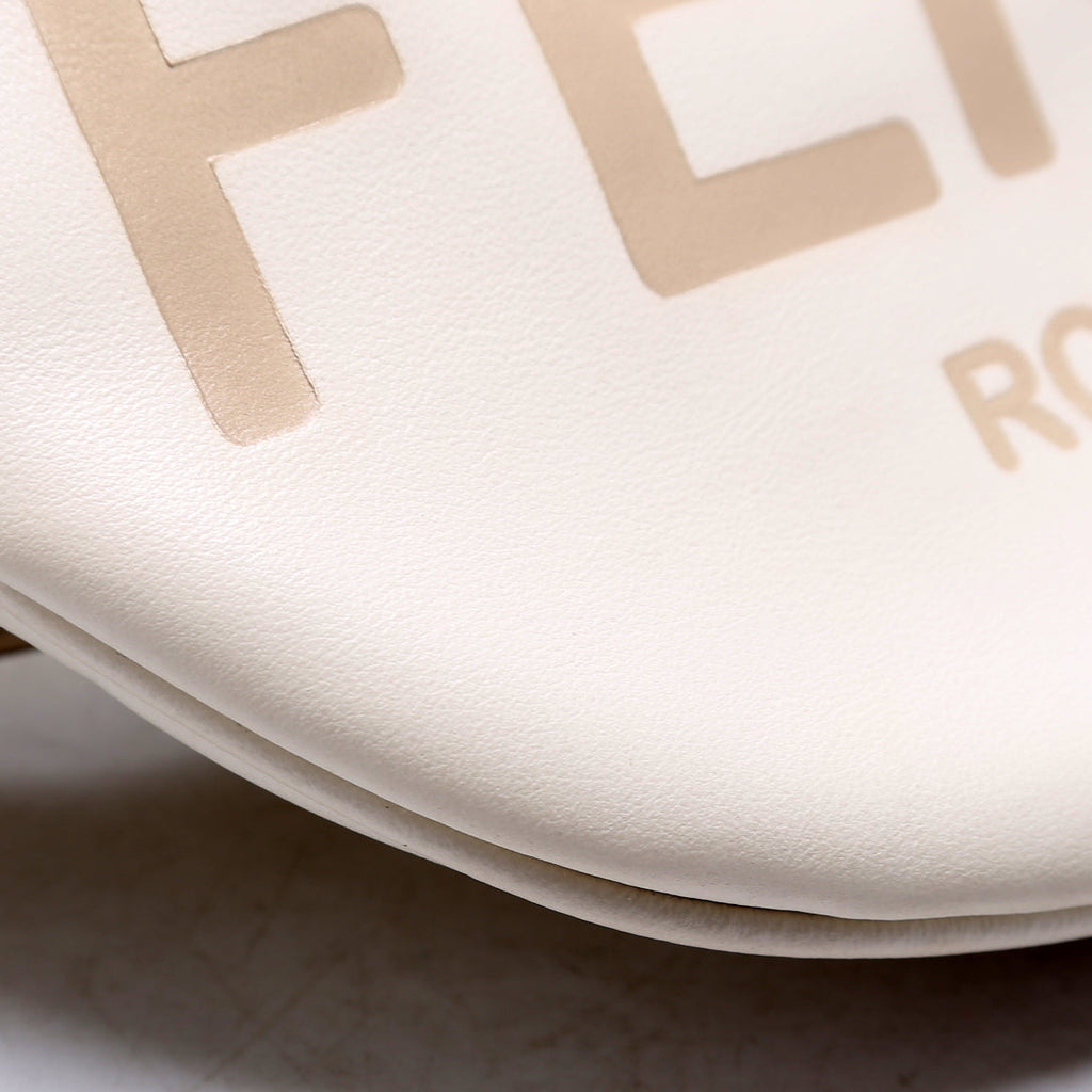 7VA525 Roma Logo Leather Belt Bag White