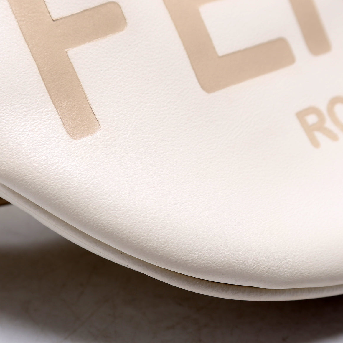 7VA525 Roma Logo Leather Belt Bag White