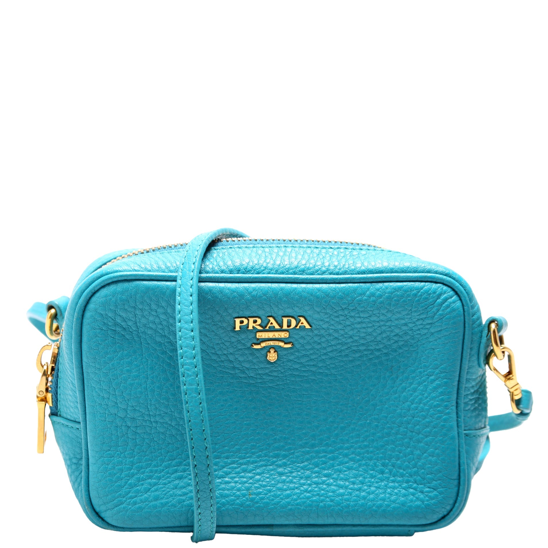 Vitello Daino Mini Camera Bag Blue