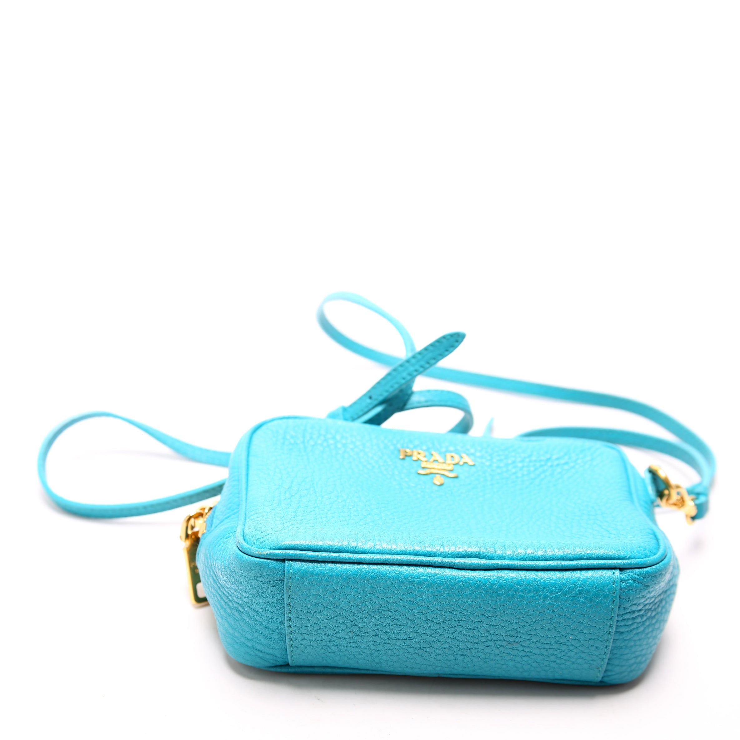 Vitello Daino Mini Camera Bag Blue