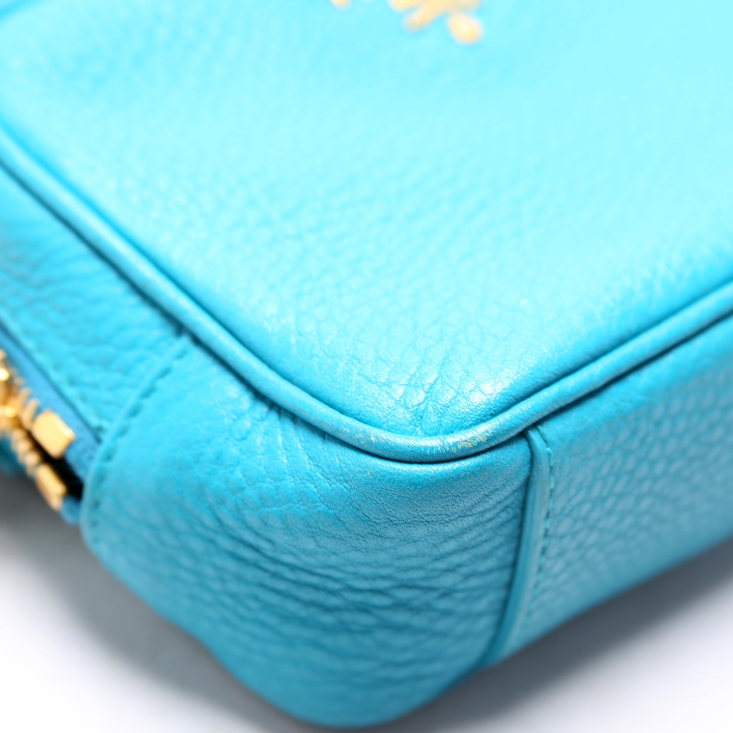 Vitello Daino Mini Camera Bag Blue
