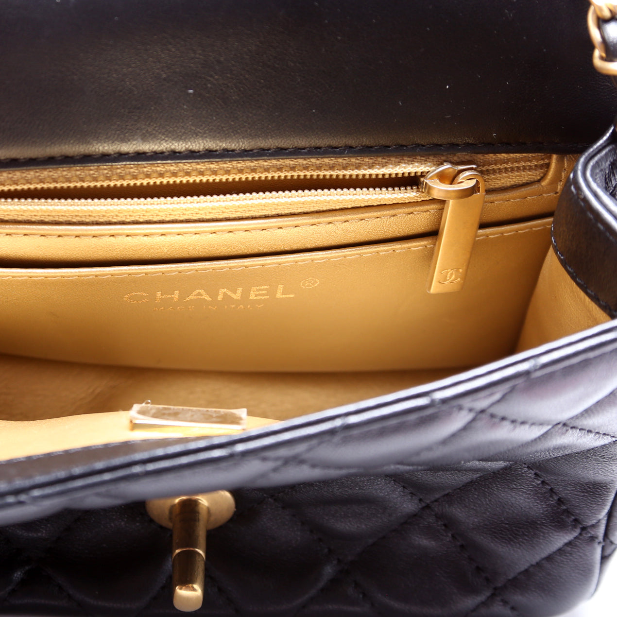 Mini Square Pearl Crush Flap Bag RFID Black