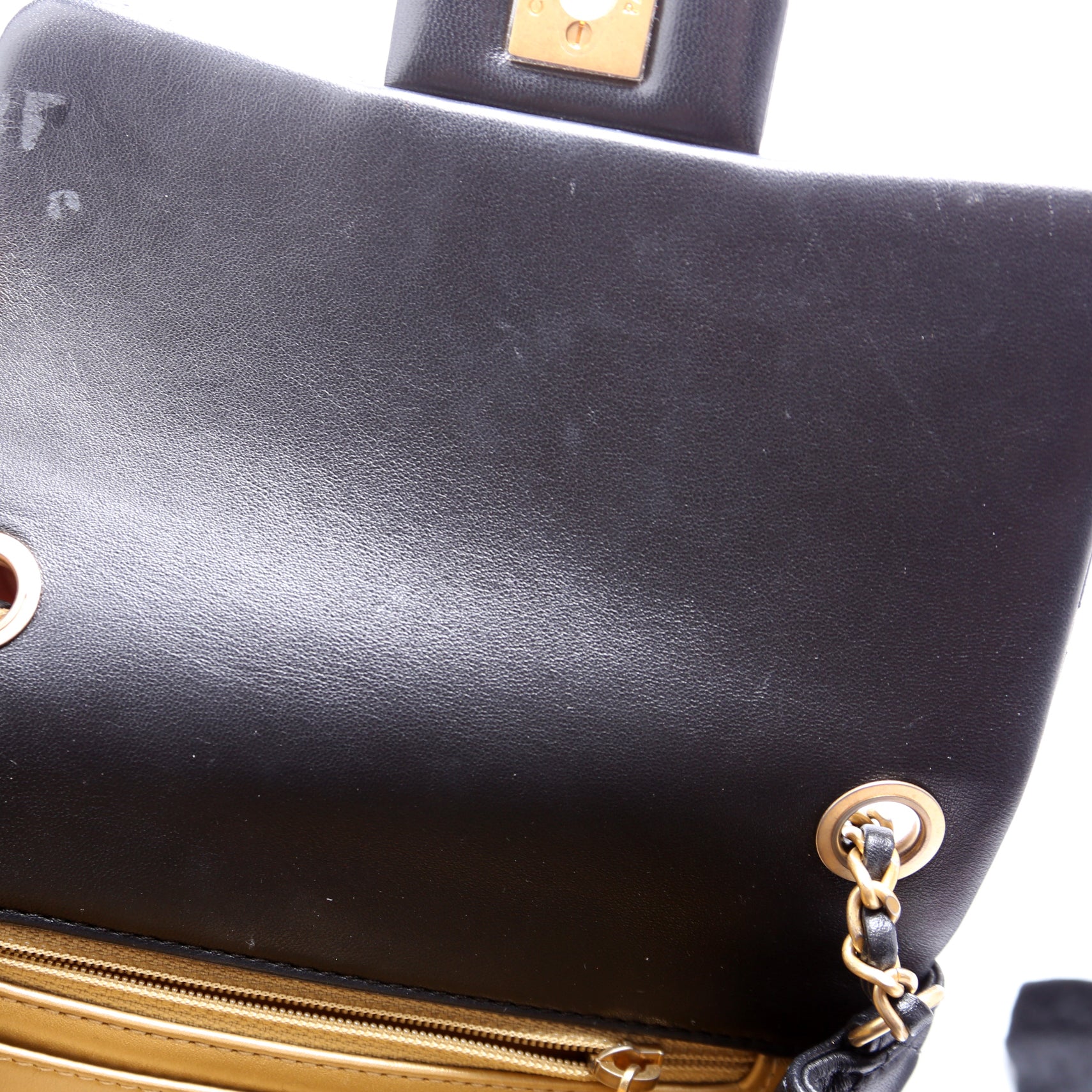 Mini Square Pearl Crush Flap Bag RFID Black