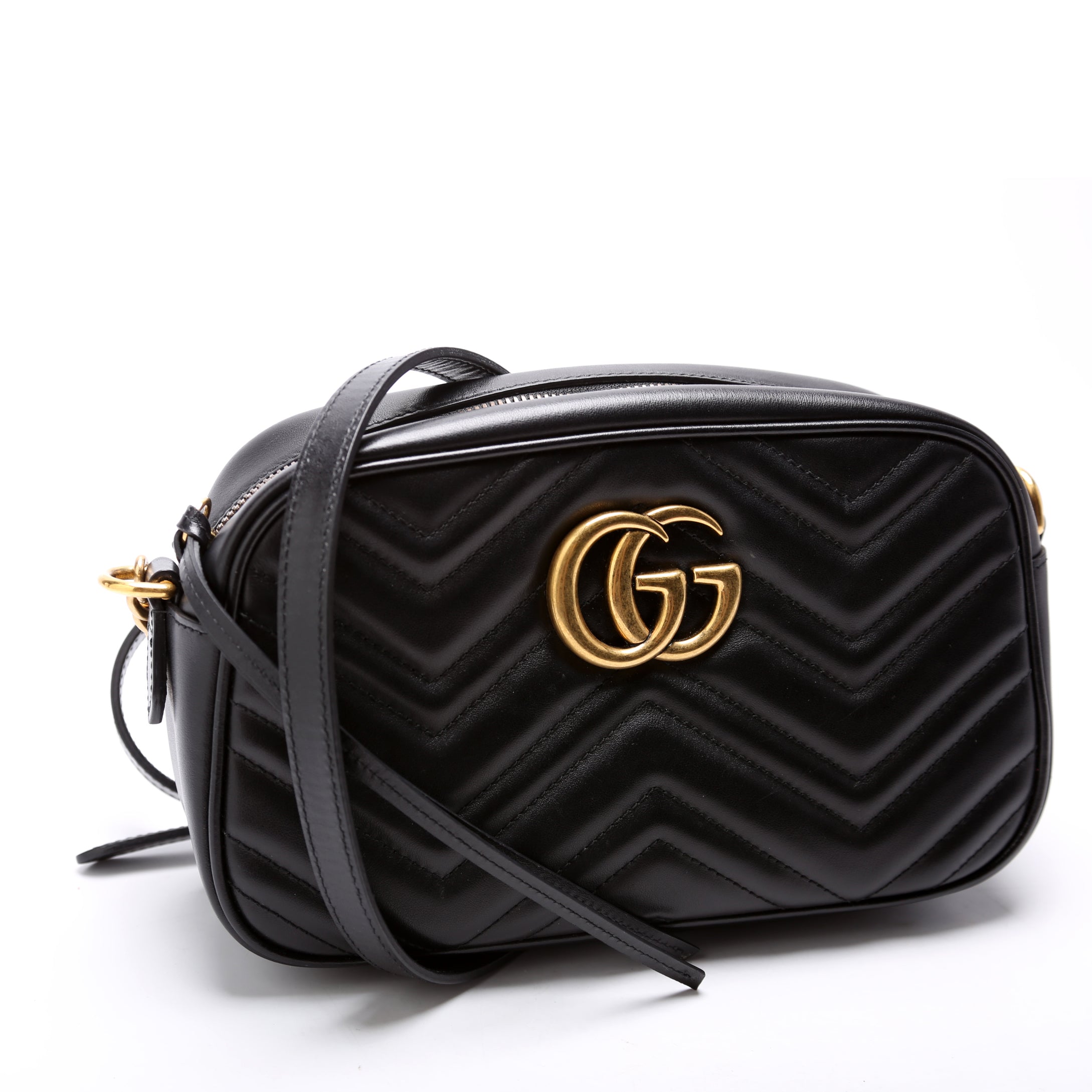 447632 Marmont Small Leather Camera Black