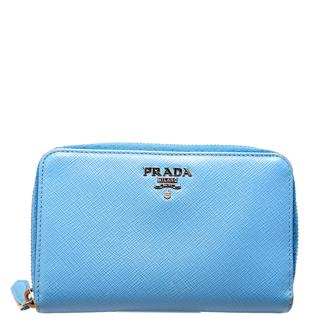 Saffiano Medium Zip Around Organizer Blue